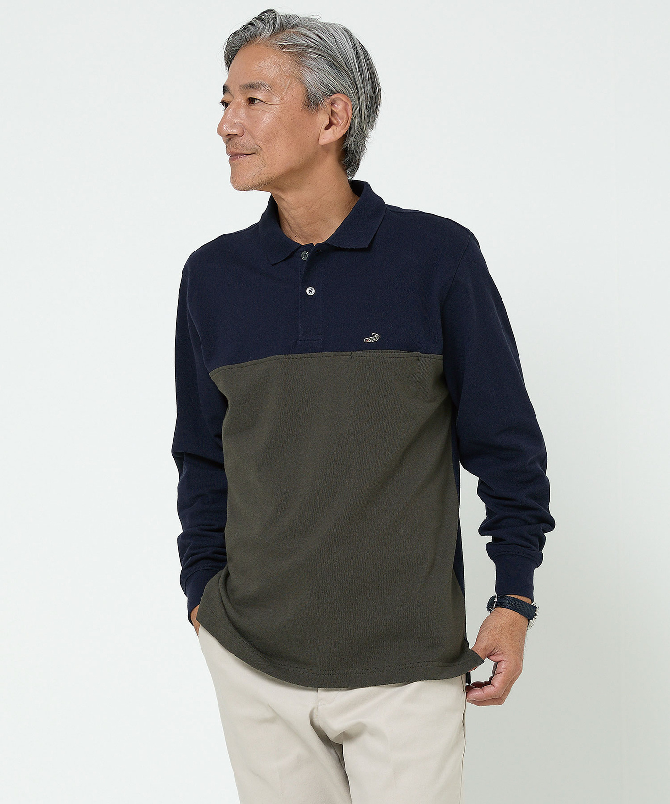 メンズ 配色切り替え ポロシャツ通販 [1602-56206] - クロコダイル