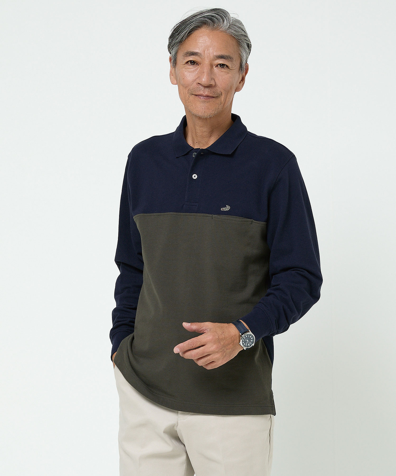 メンズ 配色切り替え ポロシャツ通販 [1602-56206] - クロコダイル