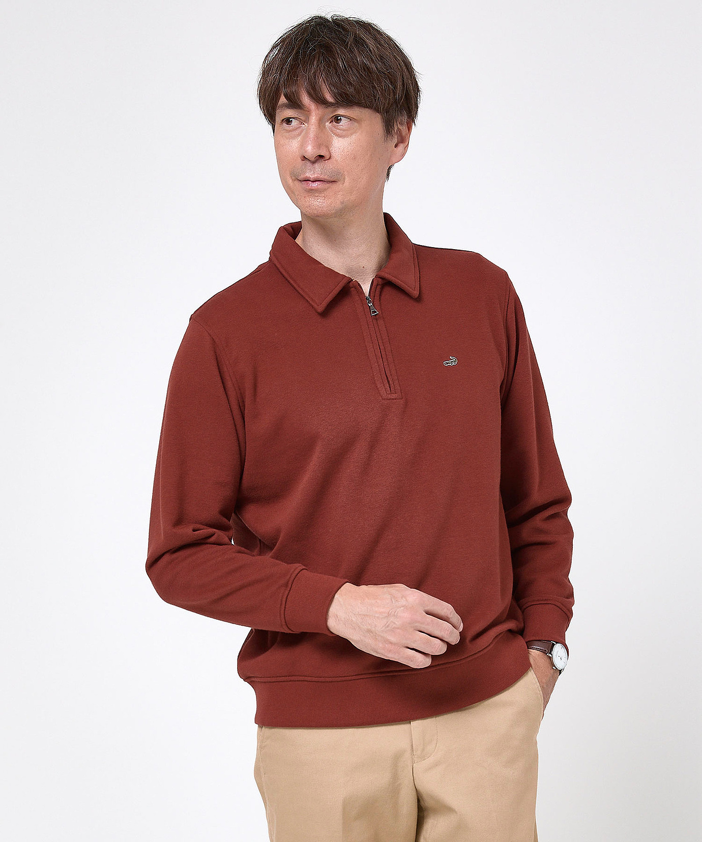 メンズ ハーフジップ ポロ トレーナー通販 [1602-58202