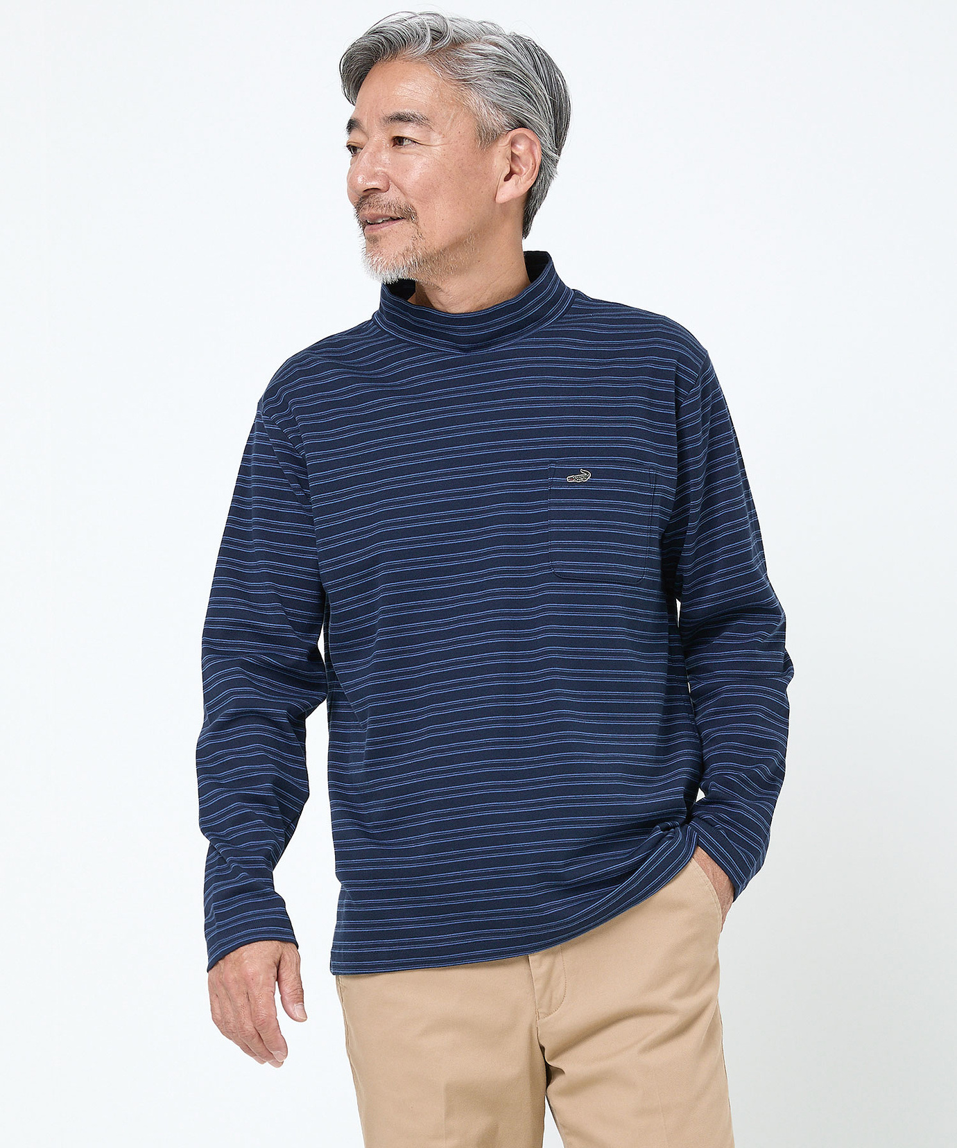 メンズ スムース素材 ハイネック カットソー通販 [1602-58203