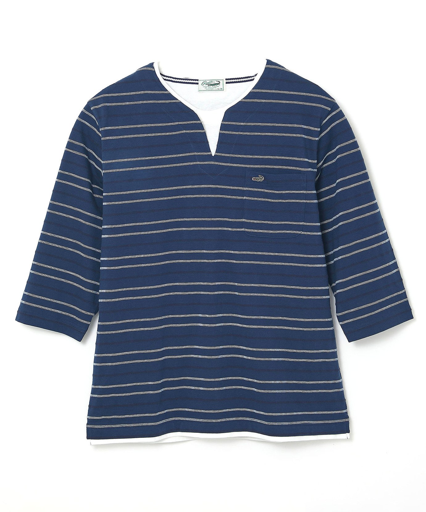 メンズ ボーダー レイヤー風 七分袖Tシャツ通販 [1602-63209