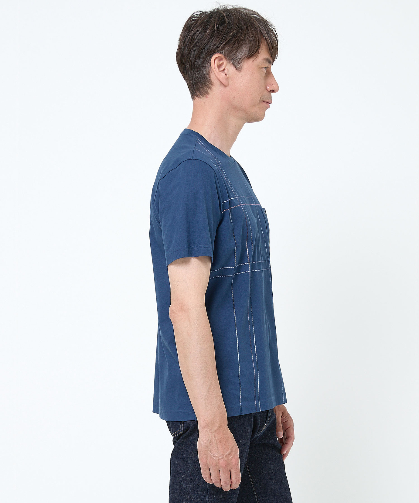 メンズ スノーコットン パネルチェック Tシャツ【接触冷感】通販 [1602