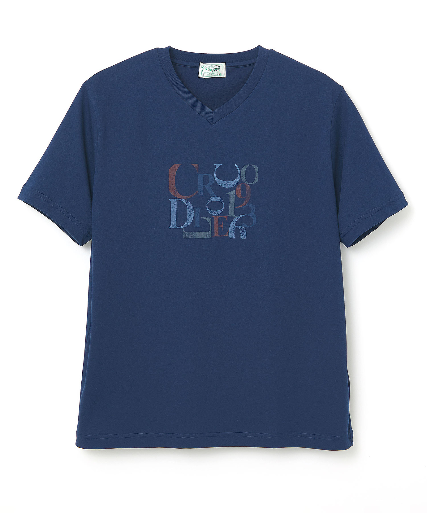  トレフォイルロゴ Vネック Tシャツ ブルー メンズ ロゴプリント Vネック Tシャツ通販 [1602-64218