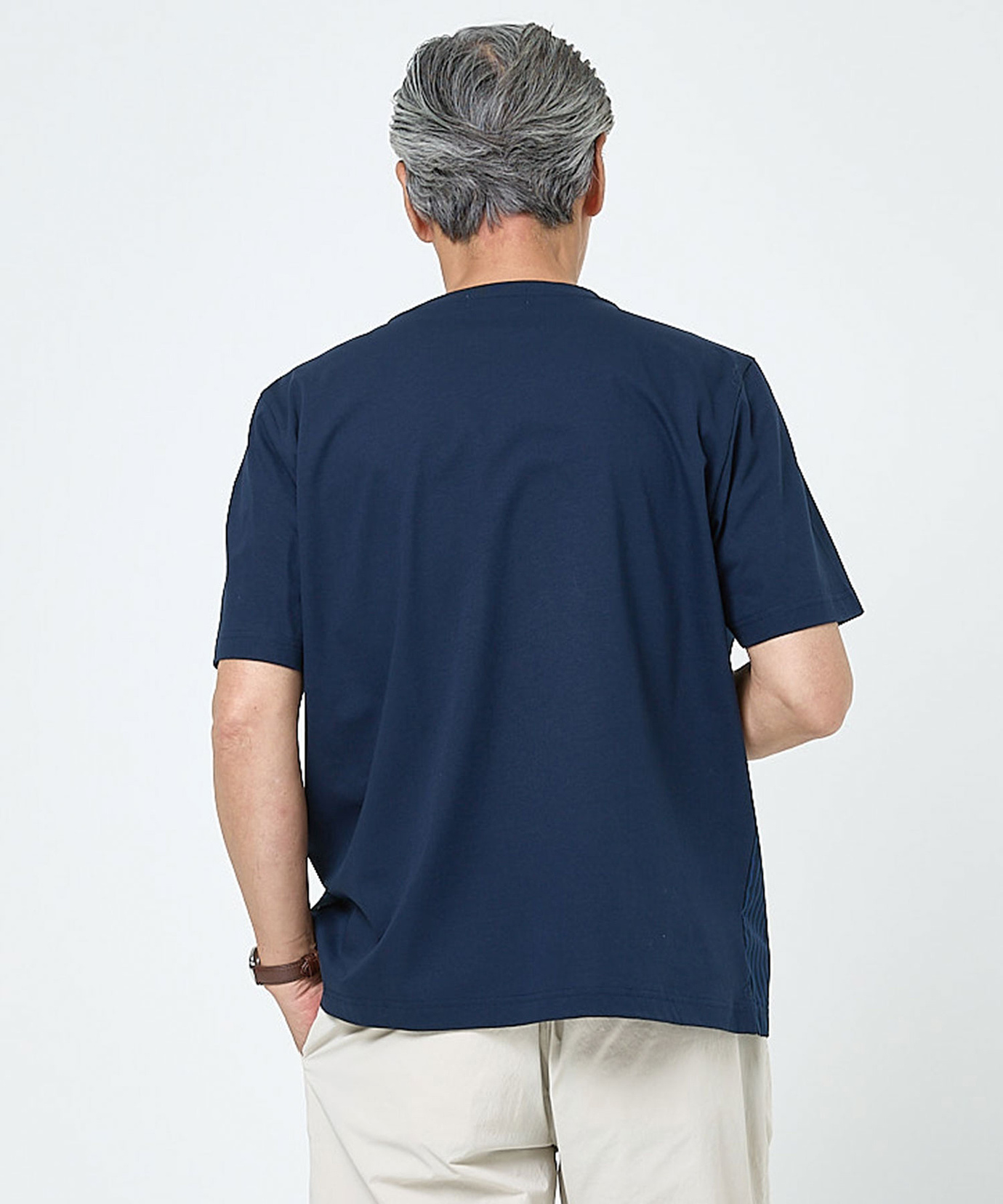 メンズ スノーコットン マルチストライプ Tシャツ【接触冷感】通販