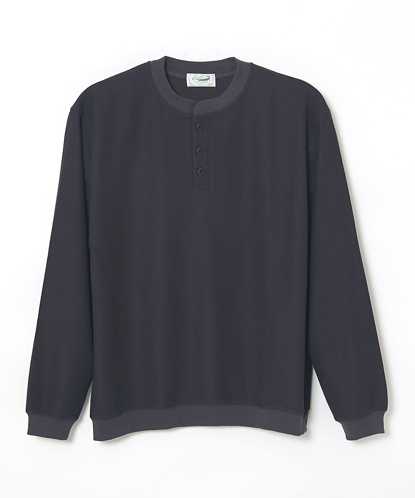 メンズ ワッフル ヘンリーネック リブTシャツ【オンラインショップ・一