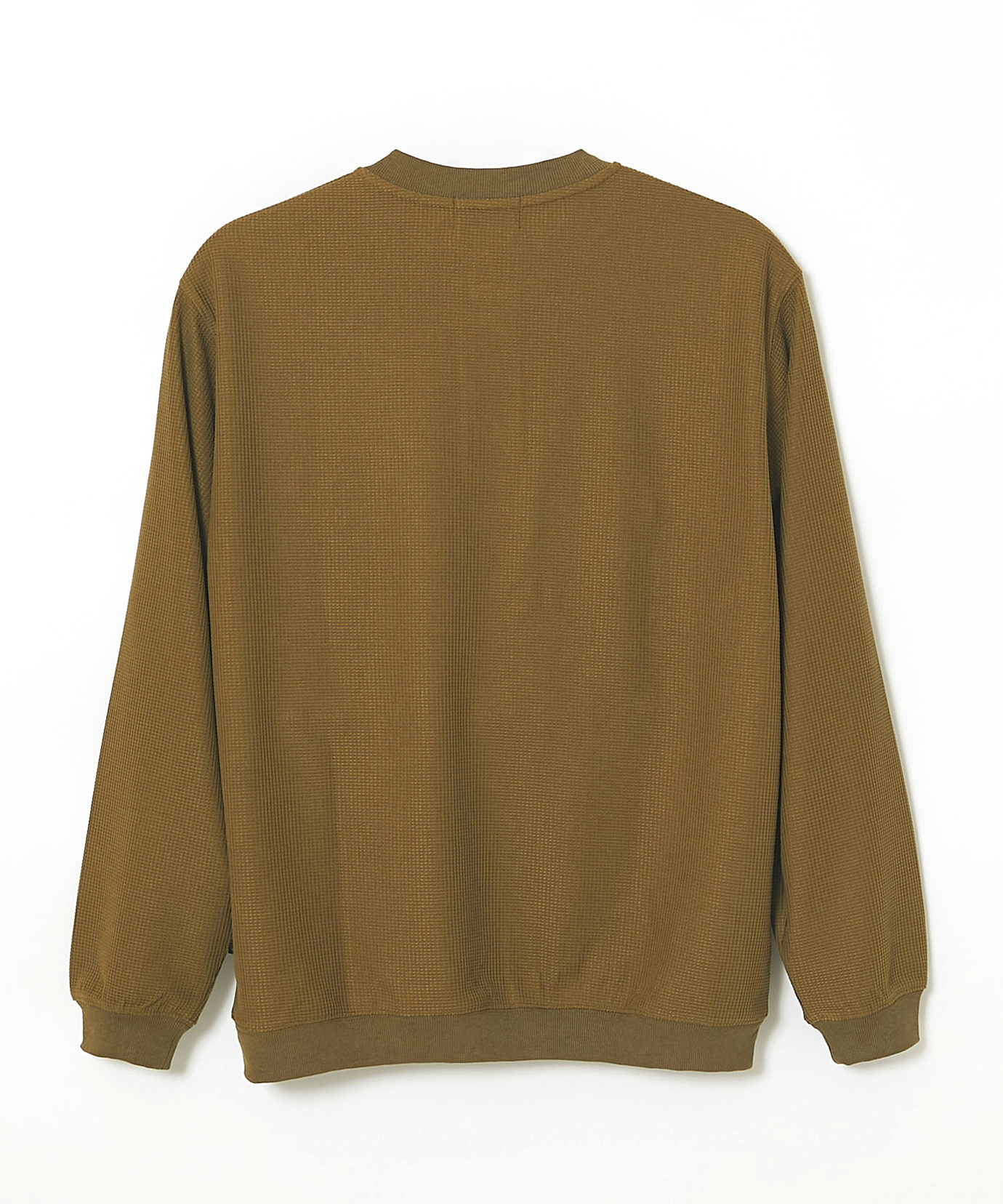 メンズ ワッフル ヘンリーネック リブTシャツ【オンラインショップ・一