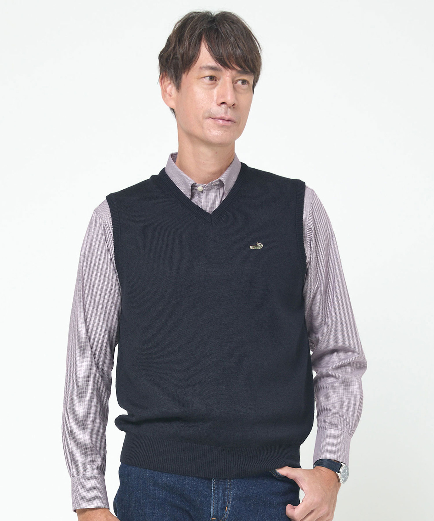 メンズ 10ゲージVネックベスト【洗濯機洗いOK】通販 [1603-06582