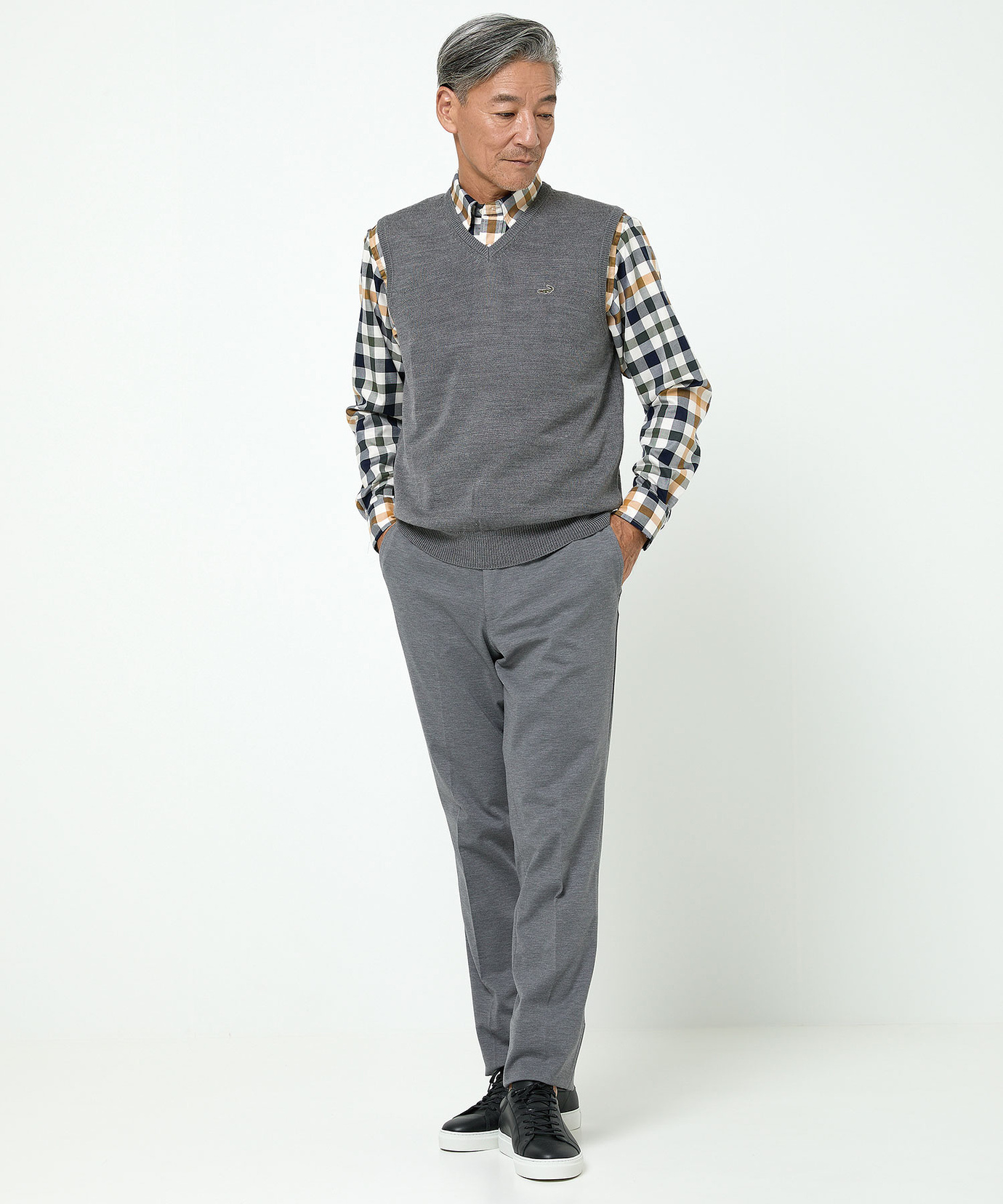 メンズ 10ゲージVネックベスト【洗濯機洗いOK】通販 [1603-06582