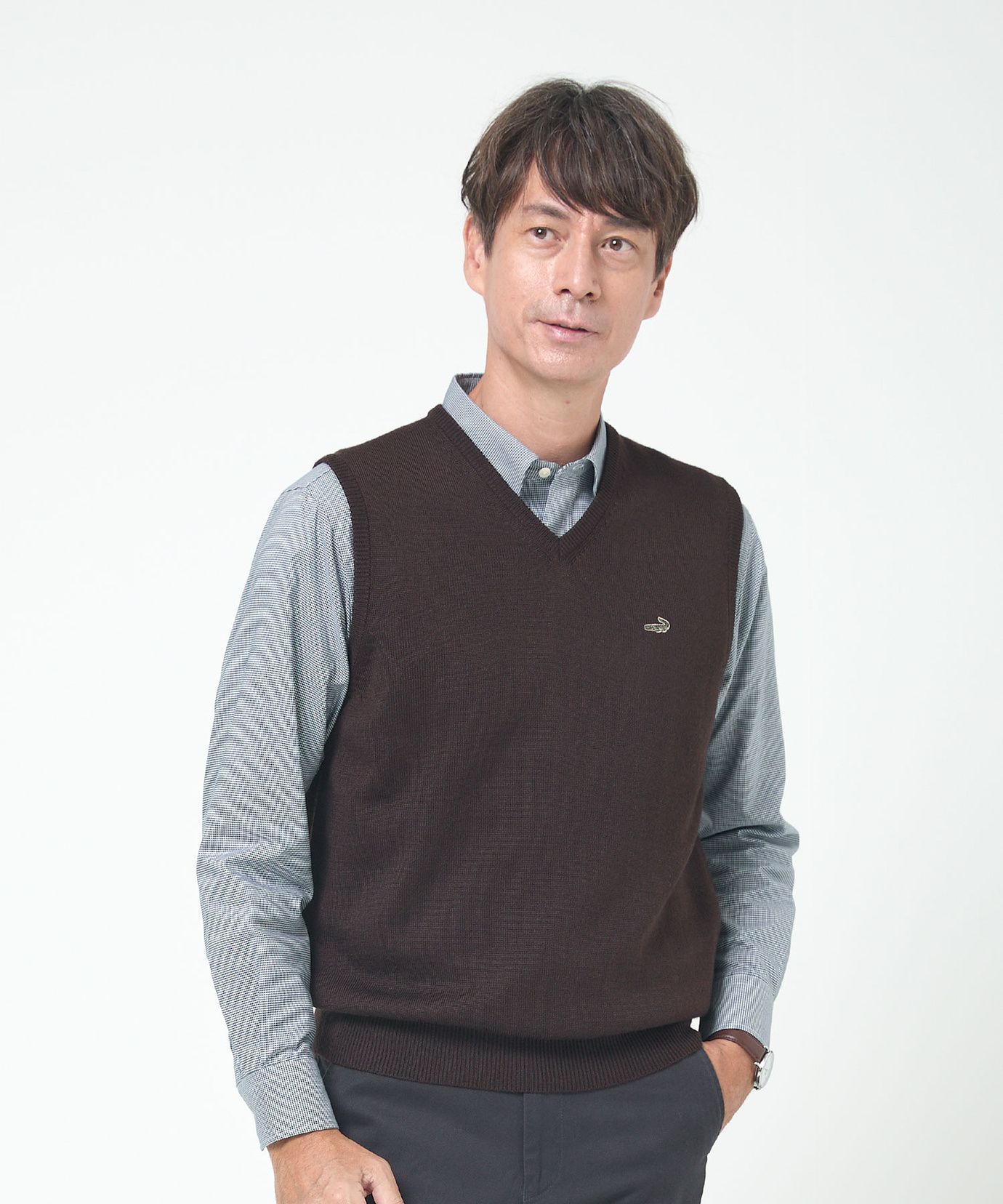 メンズ 10ゲージVネックベスト【洗濯機洗いOK】通販 [1603-06582