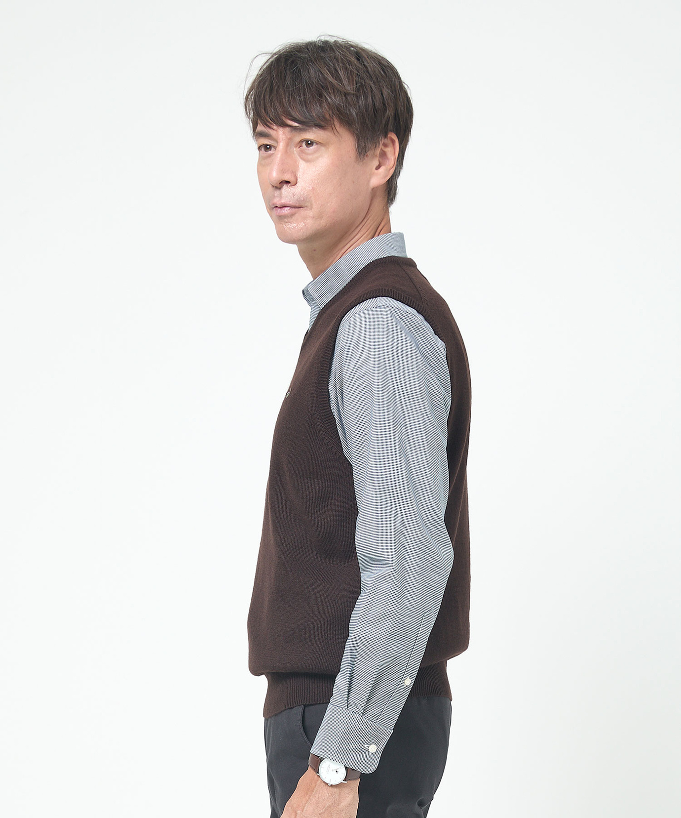 メンズ 10ゲージVネックベスト【洗濯機洗いOK】通販 [1603-06582