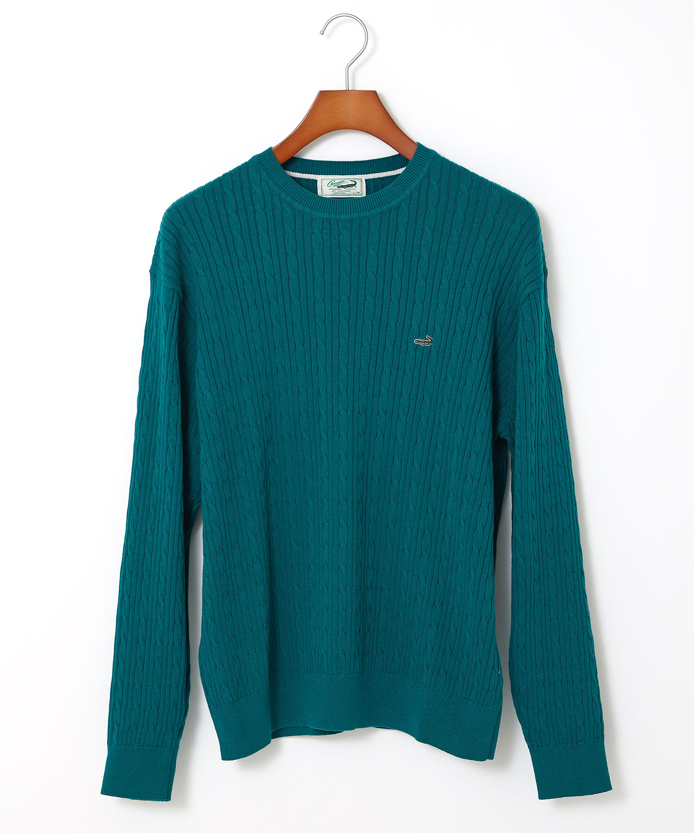 メンズ ハイゲージ ケーブル柄 クルーネック ニット【手洗いOK】通販