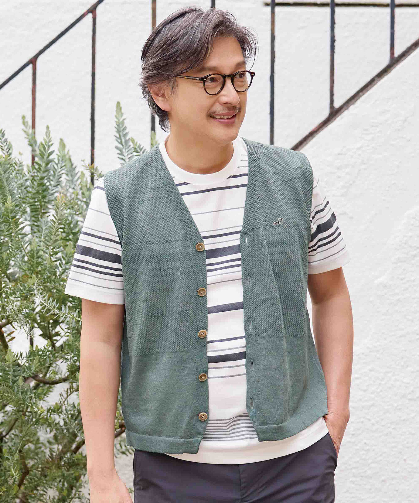 メンズ Vネック 前開き ベスト通販 [1603-53303] - クロコダイル