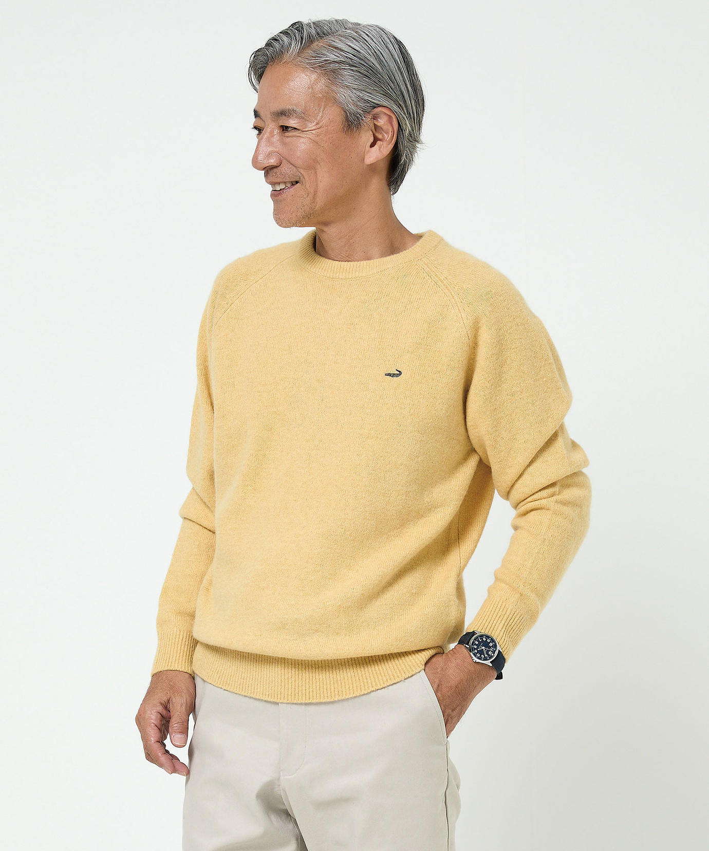 メンズ ウール ラインデザイン ニット【手洗いOK】通販 [1603-57300