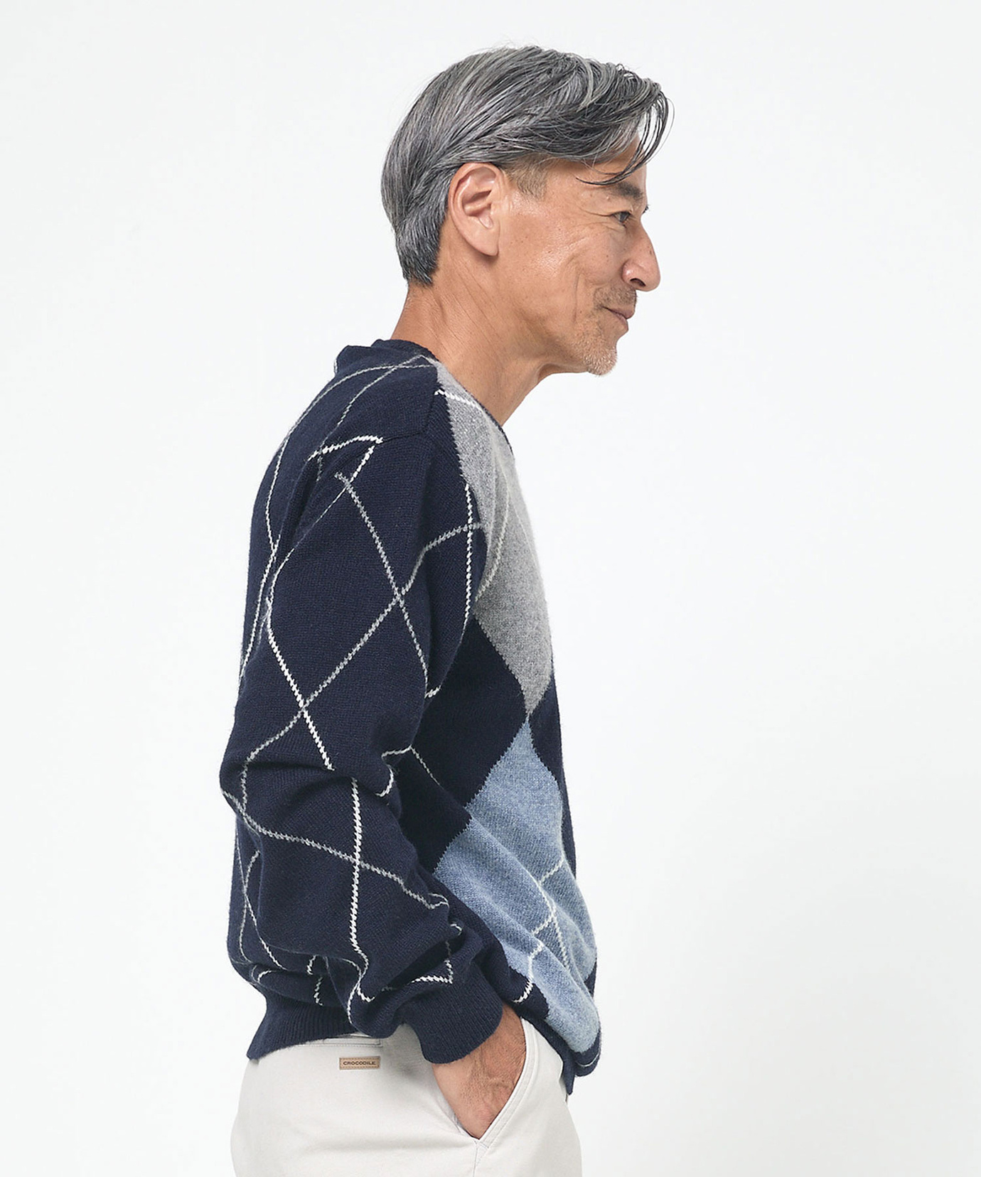 メンズ ウールブレンド アーガイル柄 ニット【手洗いOK】通販 [1603