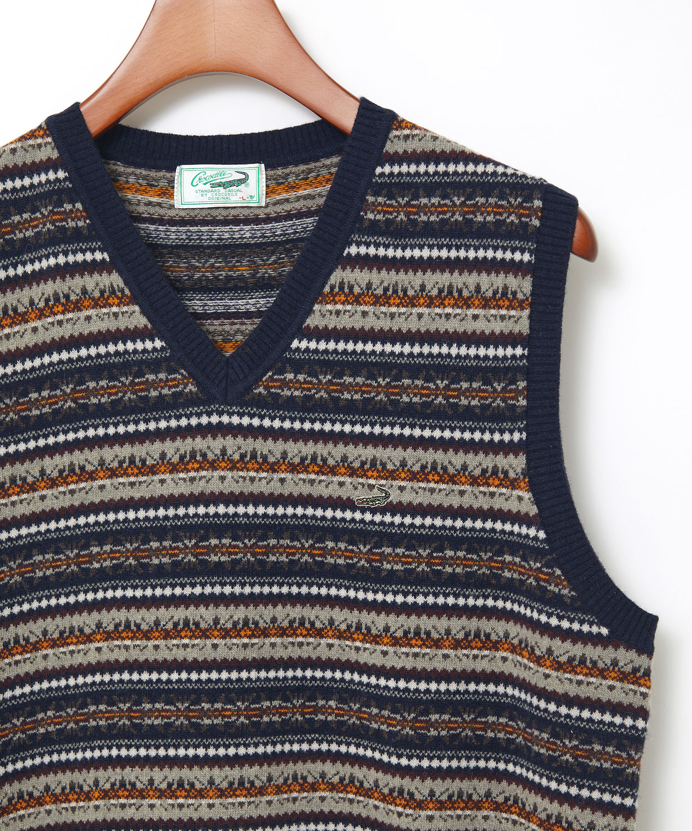 メンズ ウール フェアアイル柄 Vネック ベスト【手洗いOK】通販 [1603