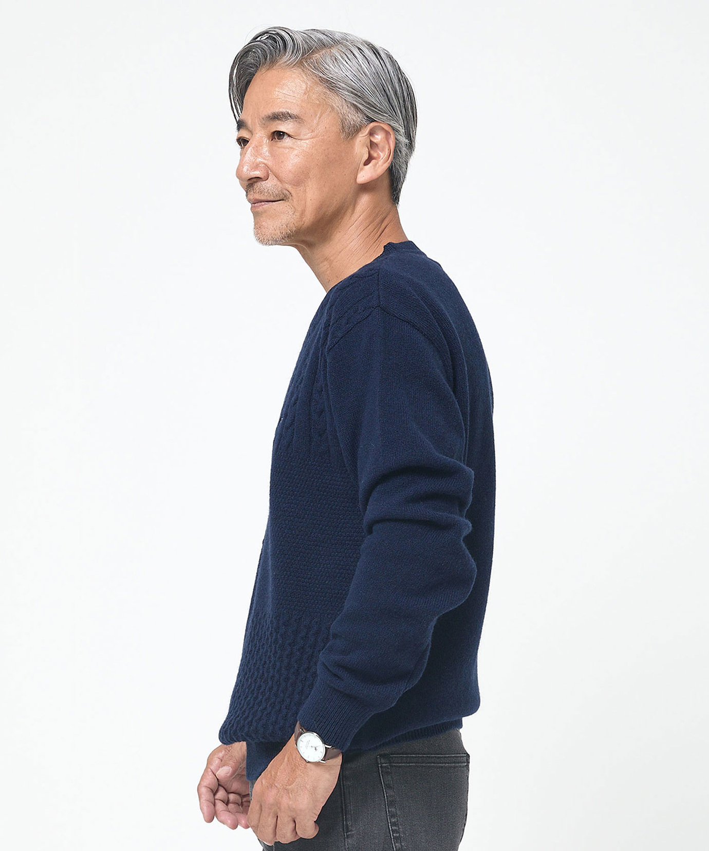 メンズ ラムウール マルチパターン ニット通販 [1603-57309