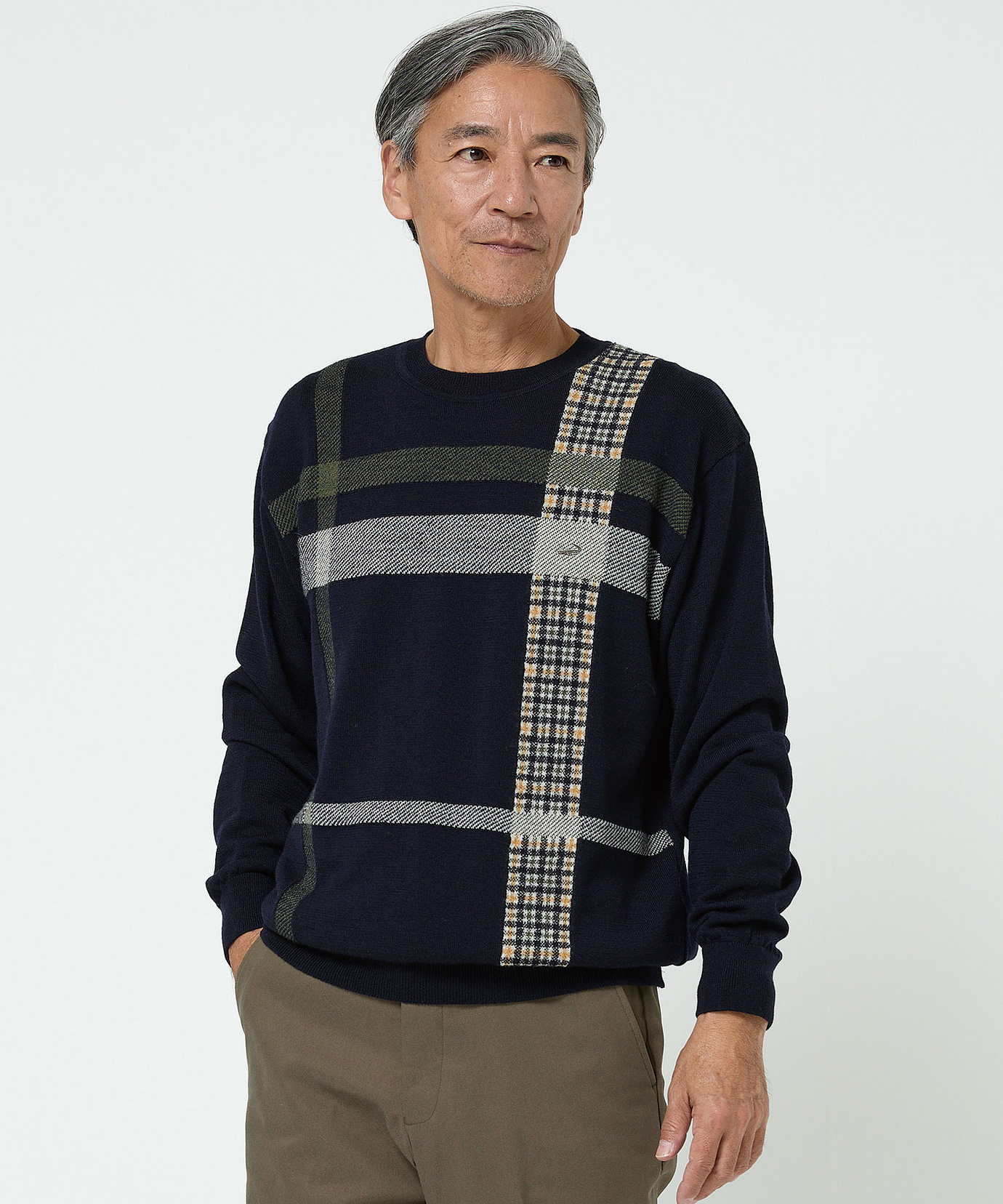 メンズ クロコダイルタータン ウール ニット通販 [1603-57310