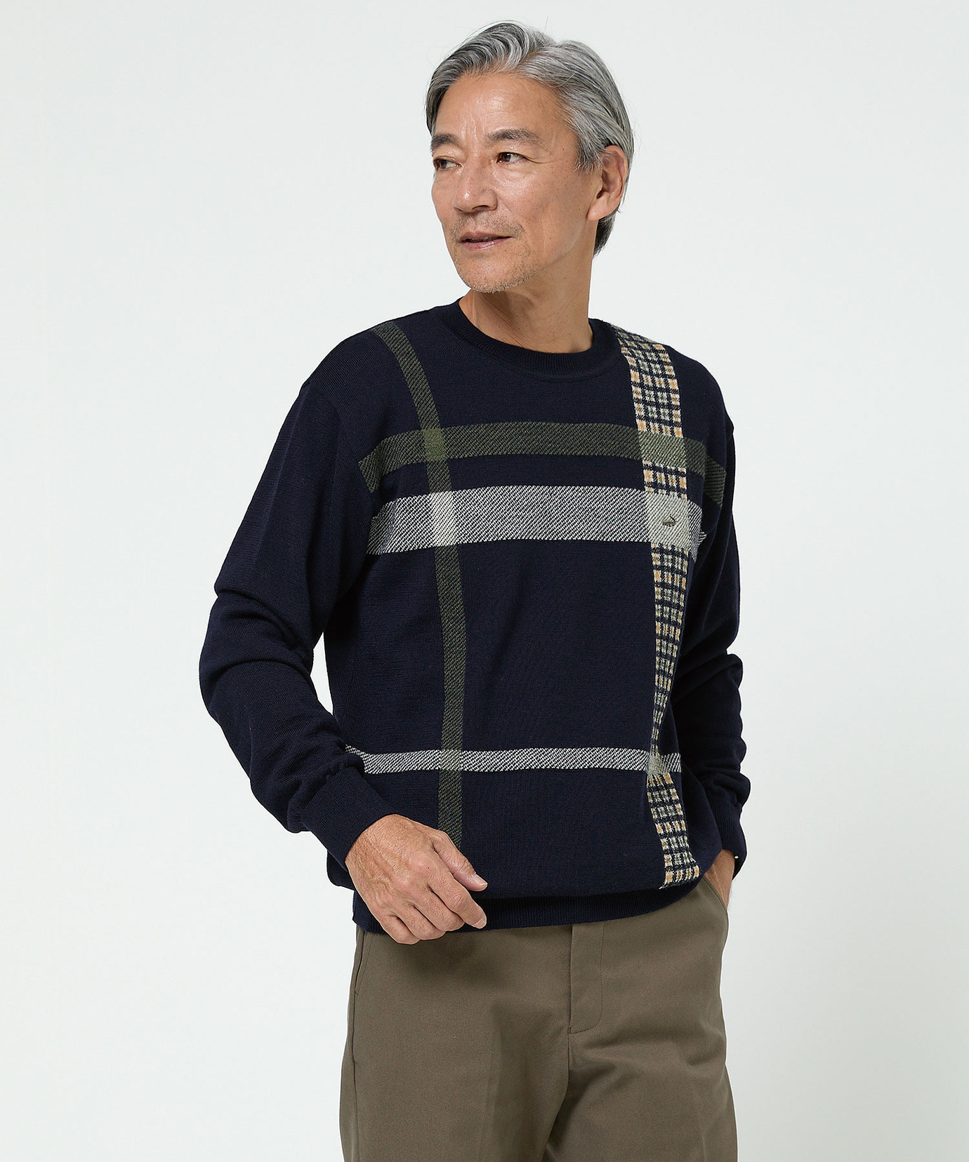 メンズ クロコダイルタータン ウール ニット通販 [1603-57310