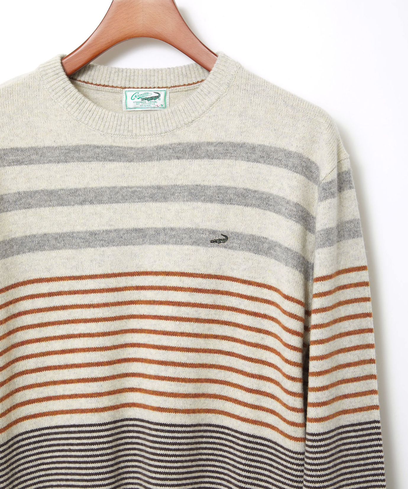 メンズ ウールブレンド ボーダー柄 ニット【手洗いOK】通販 [1603