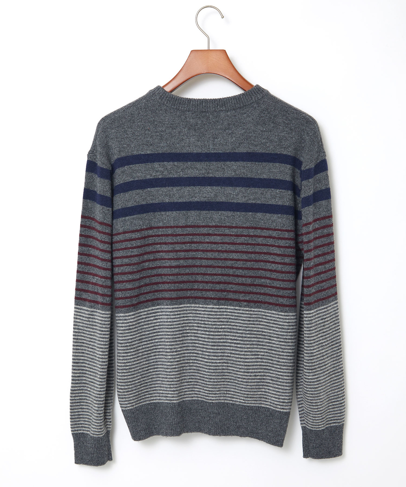 メンズ ウールブレンド ボーダー柄 ニット【手洗いOK】通販 [1603
