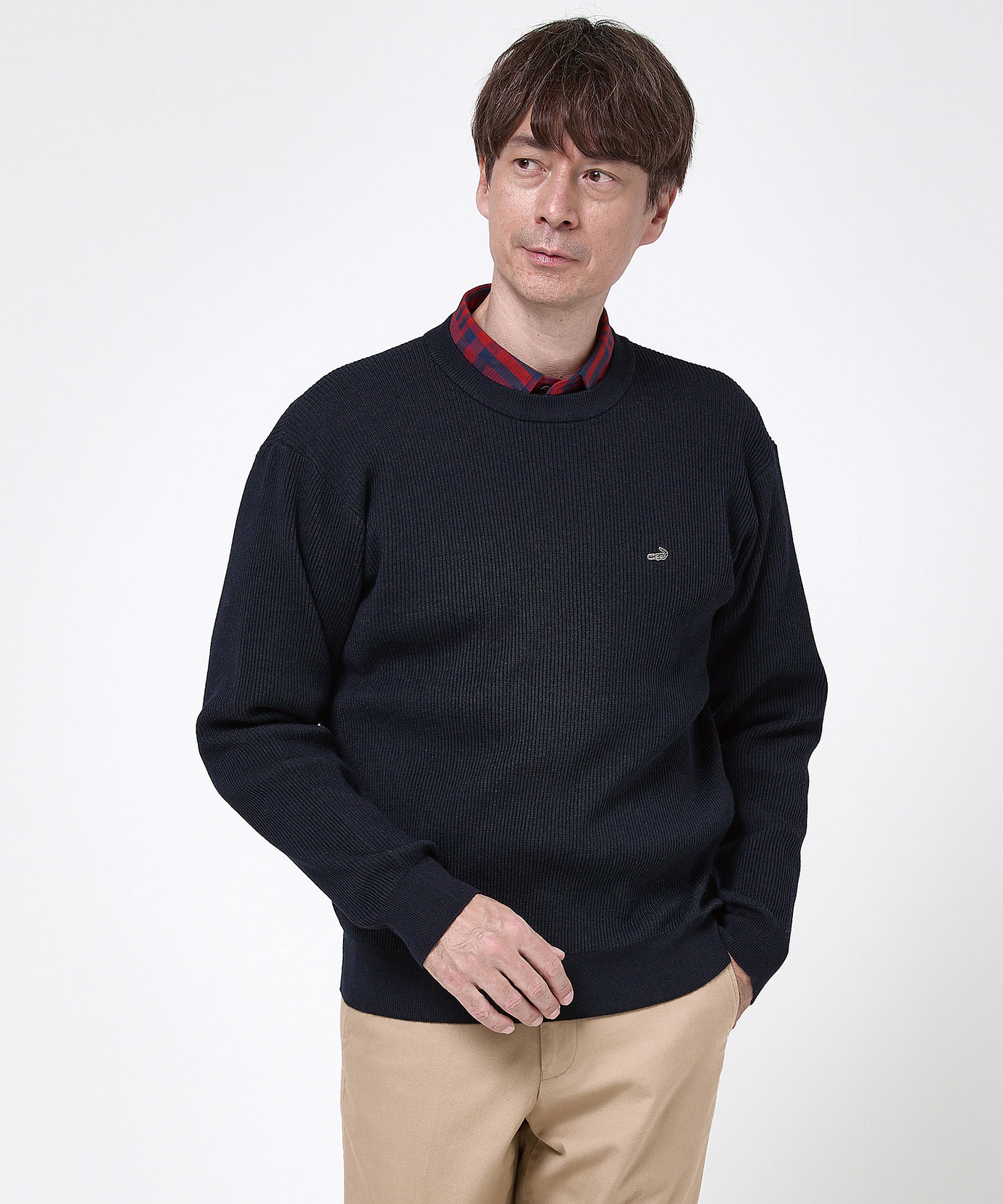 メンズ ウールブレンド リブ編み ニット【手洗いOK】通販 [1603-58310