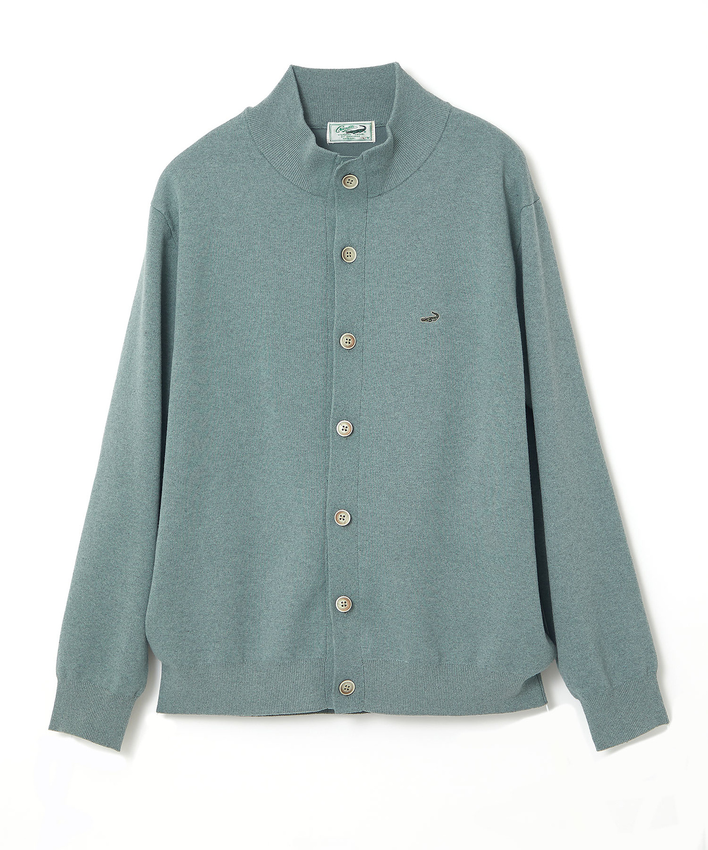 メンズ スタンドカラー スウェットライク カーディガン 【手洗いOK