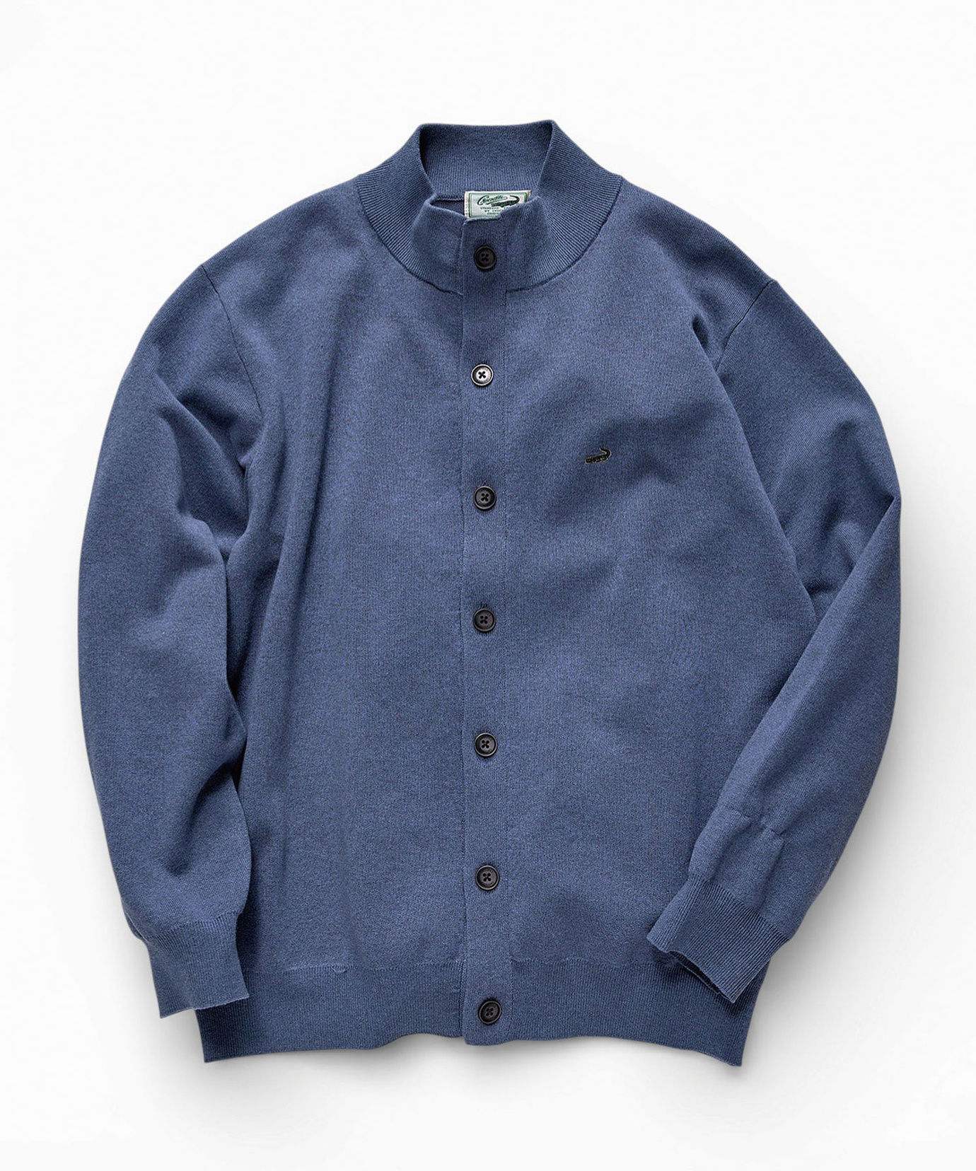 メンズ スタンドカラー スウェットライク カーディガン 【手洗いOK