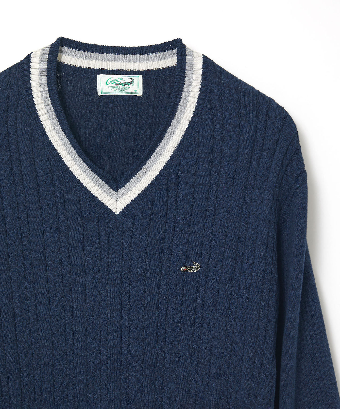 メンズ ケーブル柄 チルデン ニット【手洗いOK】通販 [1603-61301