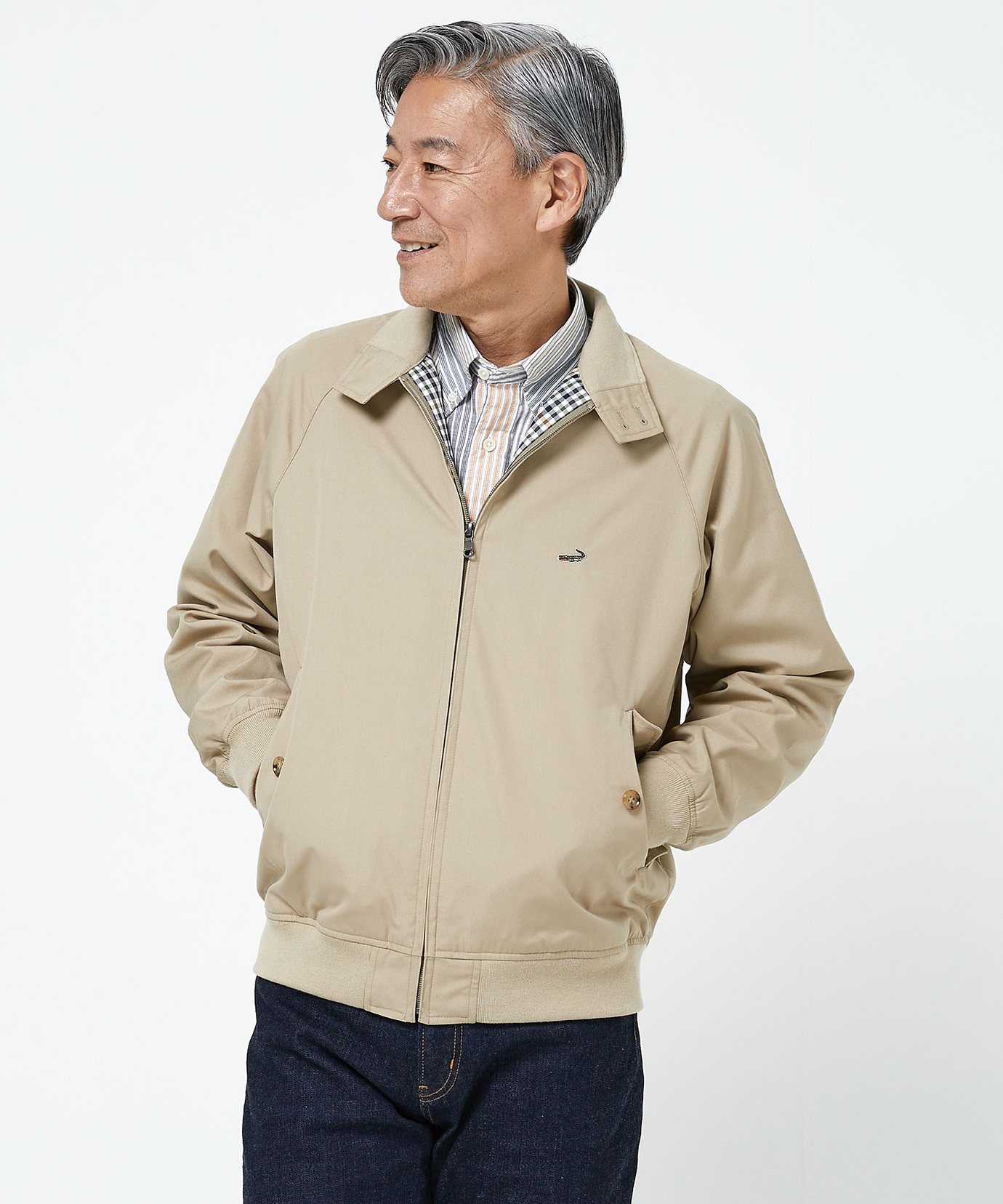 メンズ ハウンド ブルゾン 【クロコダイルタータン】【日本製生地