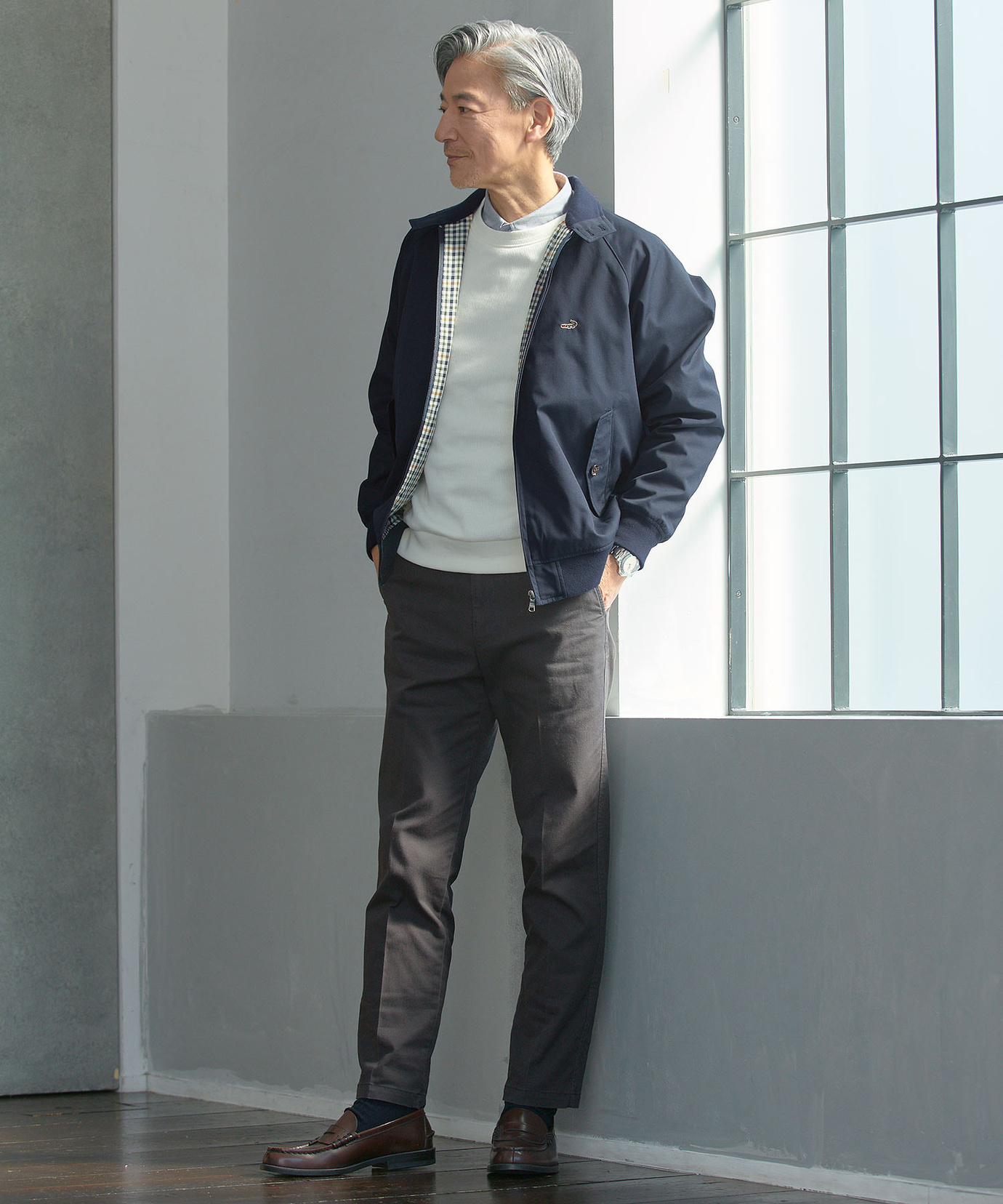 メンズ ハウンド ブルゾン 【クロコダイルタータン】【日本製生地