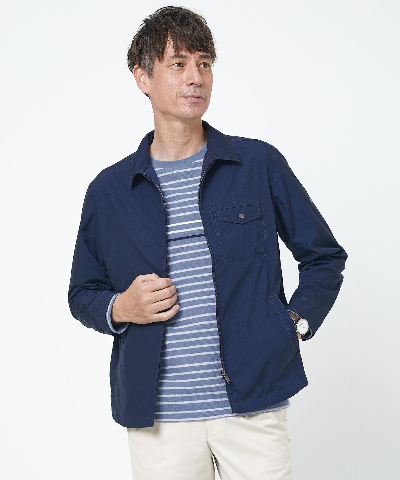 メンズ タフタ素材 ジップアップ ブルゾン【撥水】通販 [1604-51408