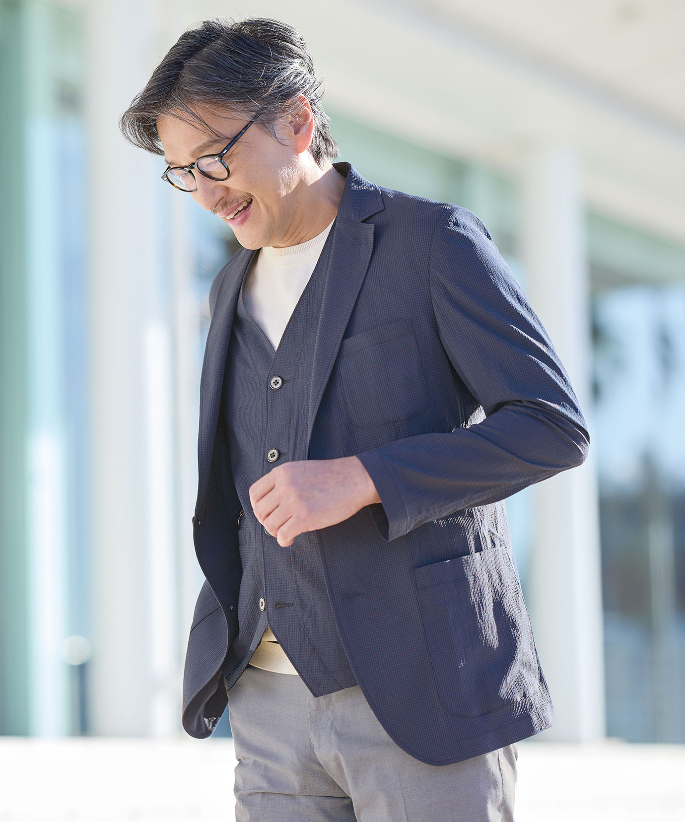 メンズ ストレッチ サッカー テーラード ジャケット通販 [1604-53404