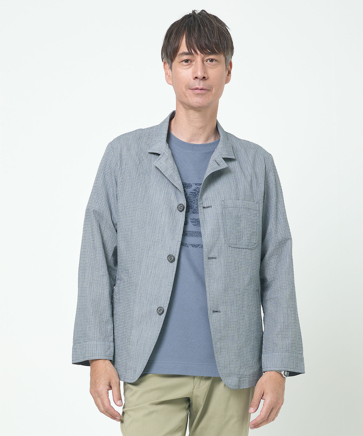 メンズ リップル生地 サマージャケット【吸汗速乾】通販 [1604-53406