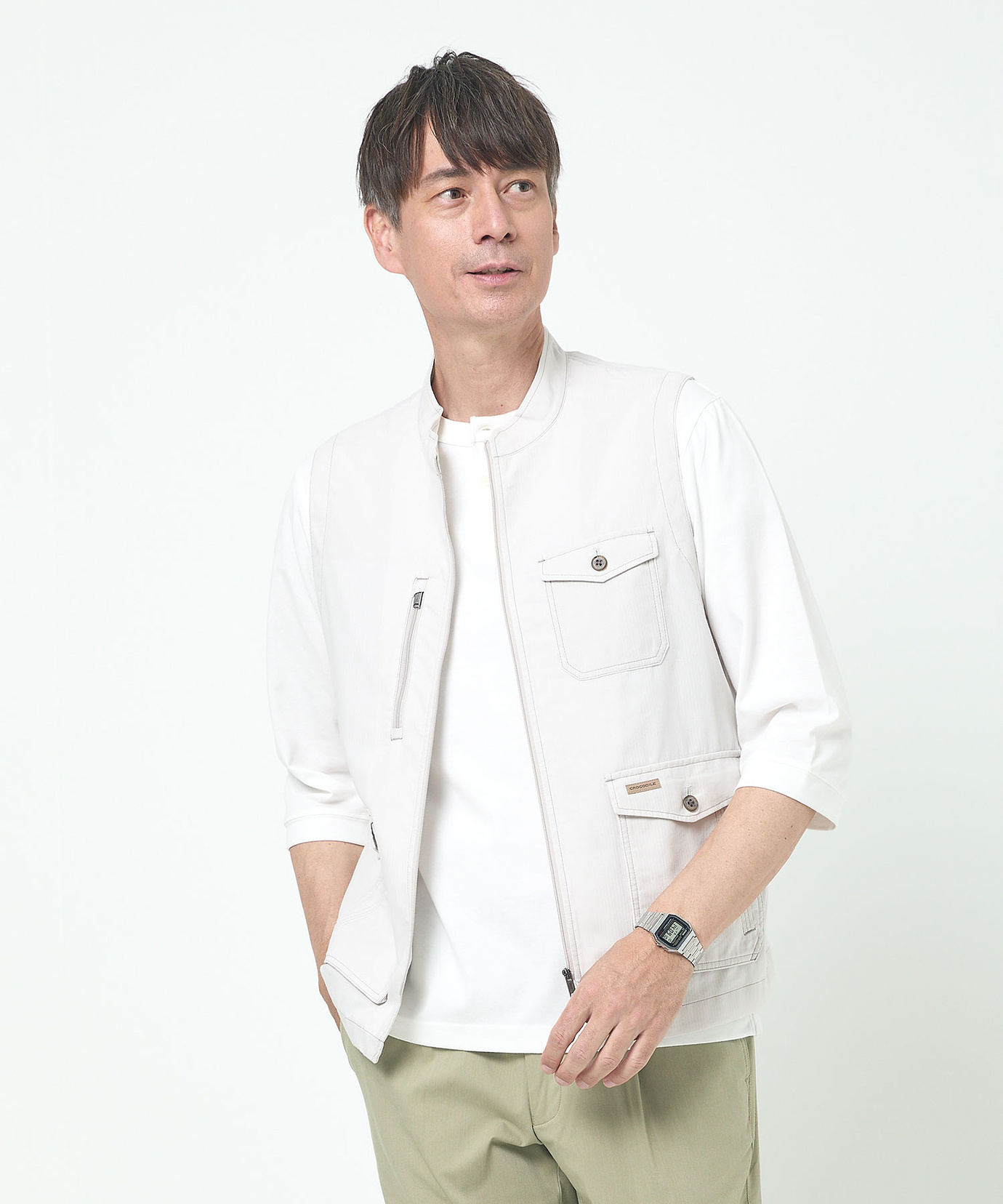 メンズ ドビー生地 マルチポケット ベスト【吸汗速乾】通販 [1604