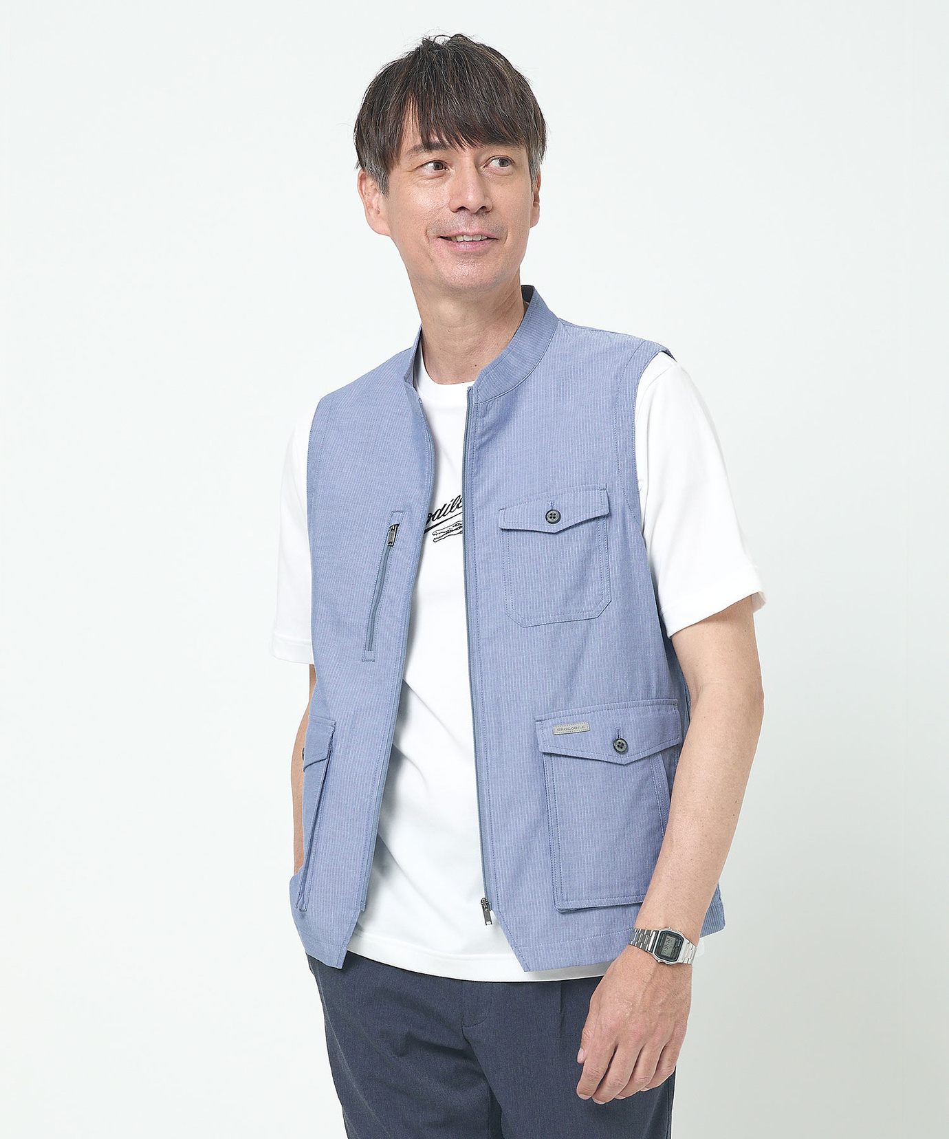メンズ ドビー生地 マルチポケット ベスト【吸汗速乾】通販 [1604