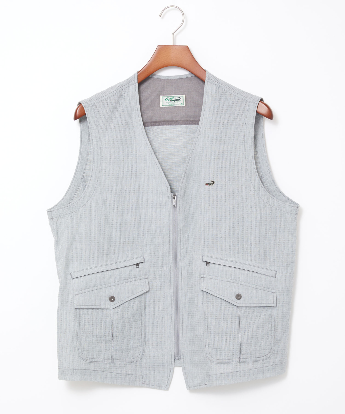 メンズ リップル生地 Vネック ベスト【吸汗速乾】通販 [1604-53409