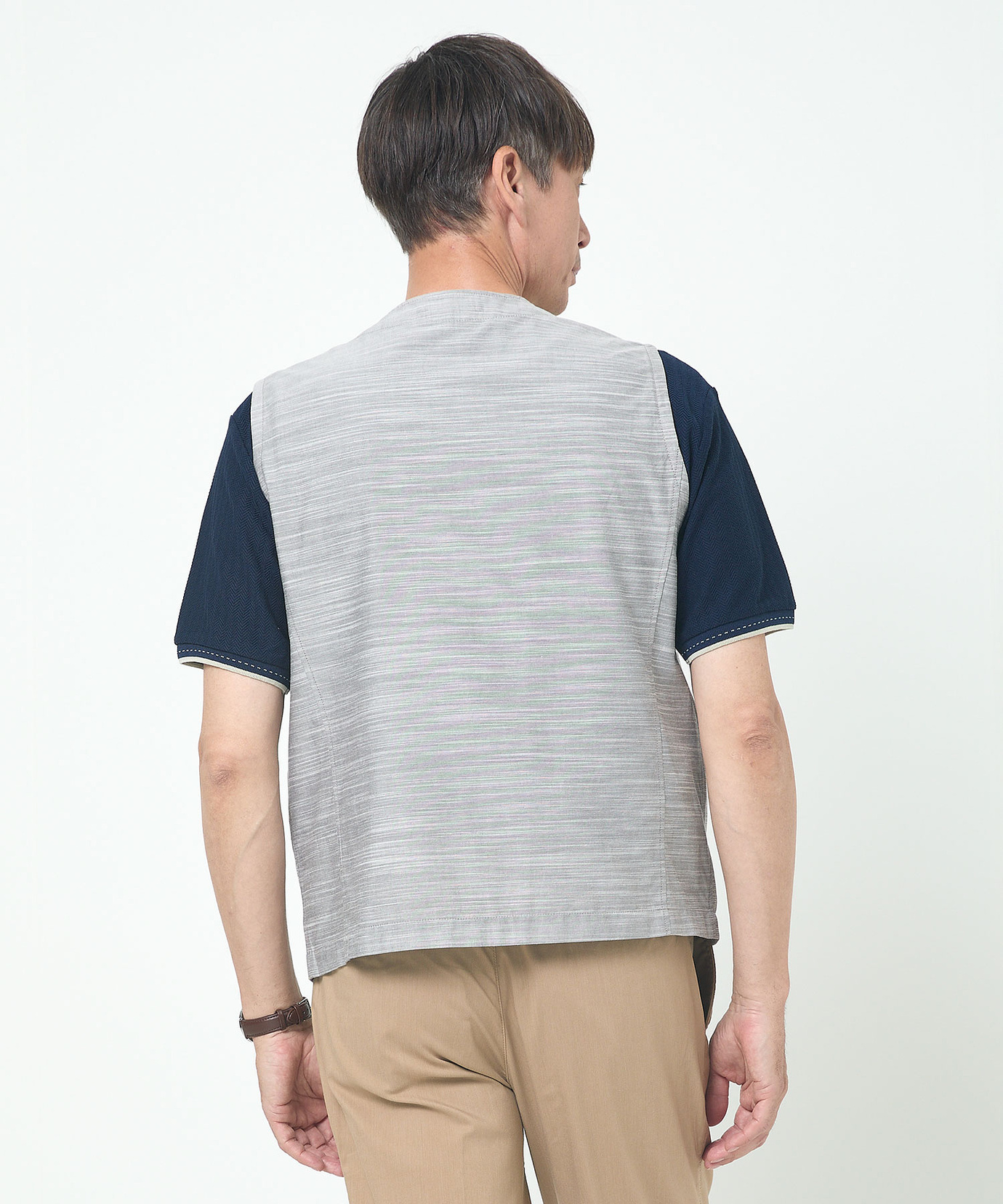 メンズ ストライプ柄 ベスト【吸汗速乾】通販 [1604-53412