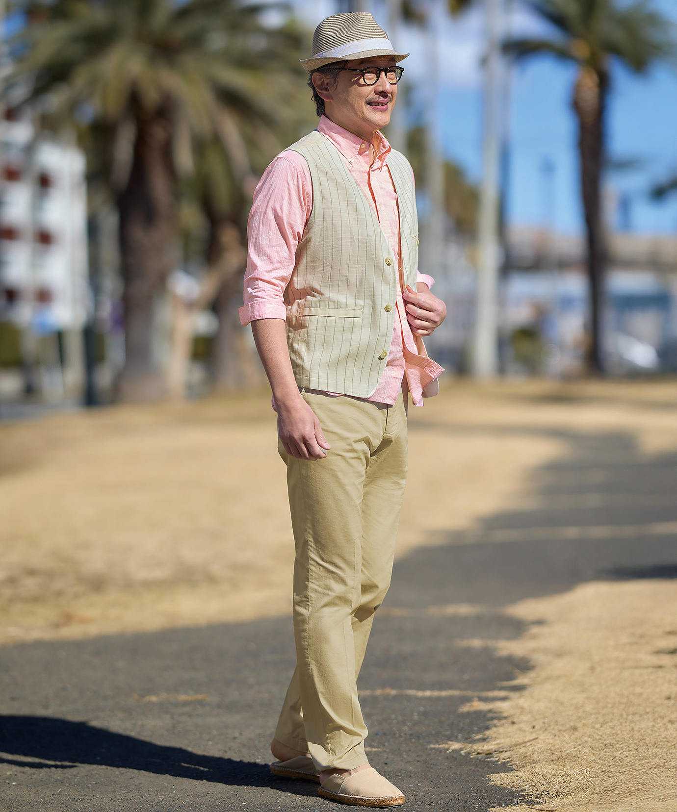 メンズ ストライプ柄 ベスト【吸汗速乾】通販 [1604-53412