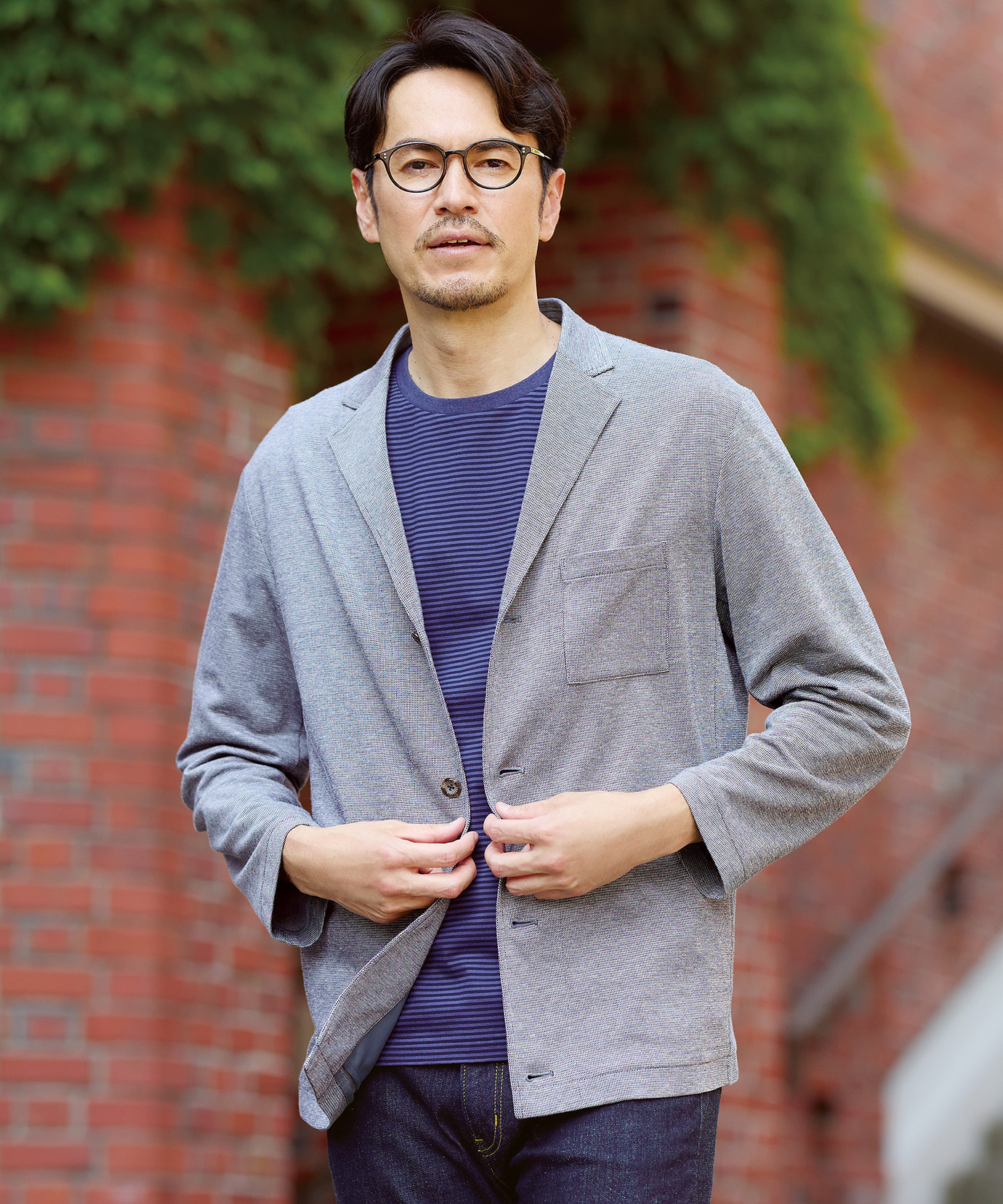 【未使用美品】ガリャルダガランテ ソフトレザー ジャケットとカーディガン 一部追加予約》quaranciel:〈手洗い可能〉ニット ノーカラー ダブル