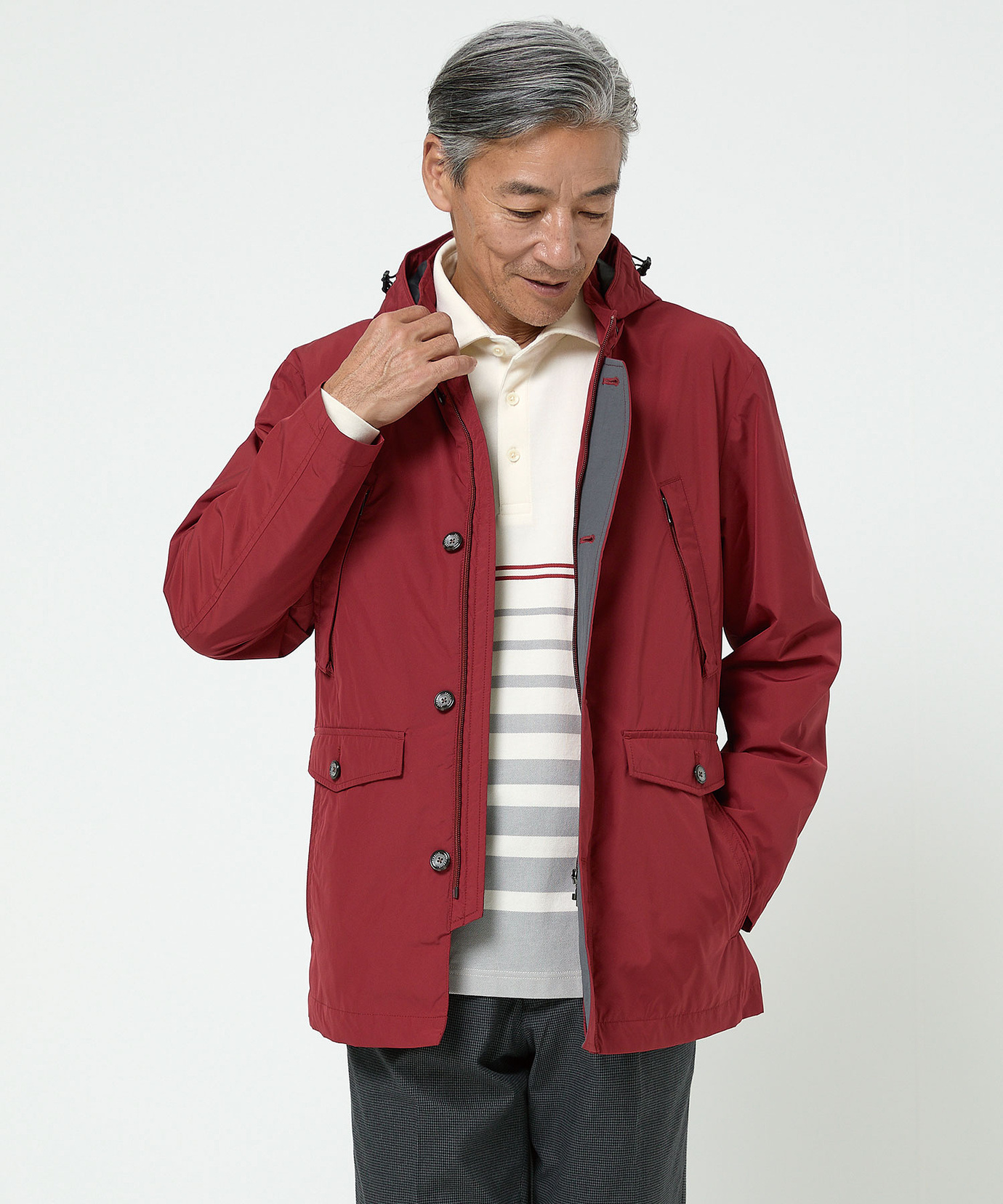 メンズ タフタ フード付き マウンテン パーカー通販 [1604-55408