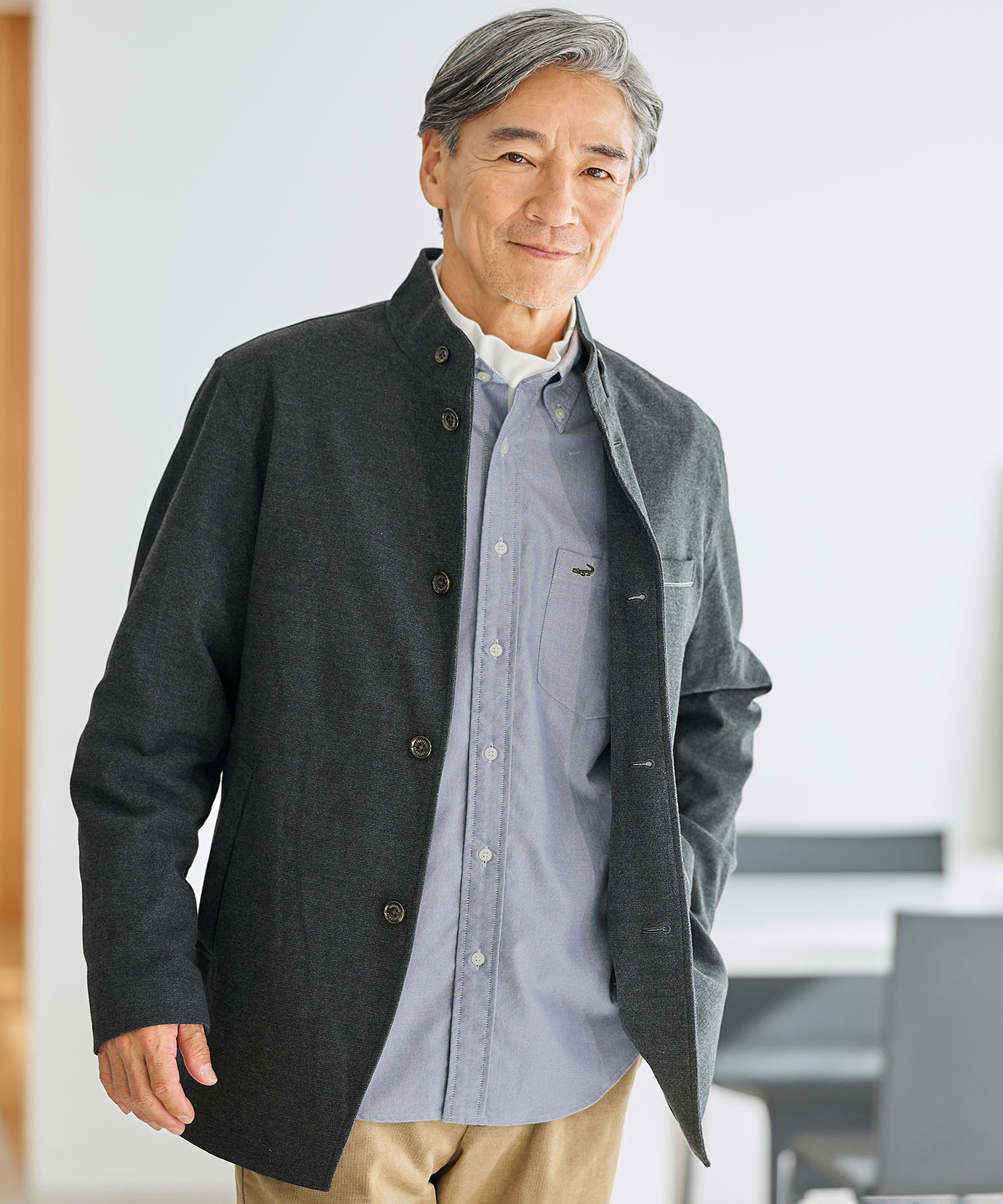 メンズ ジャージーメルトン スタンドカラー ジャケット通販 [1604