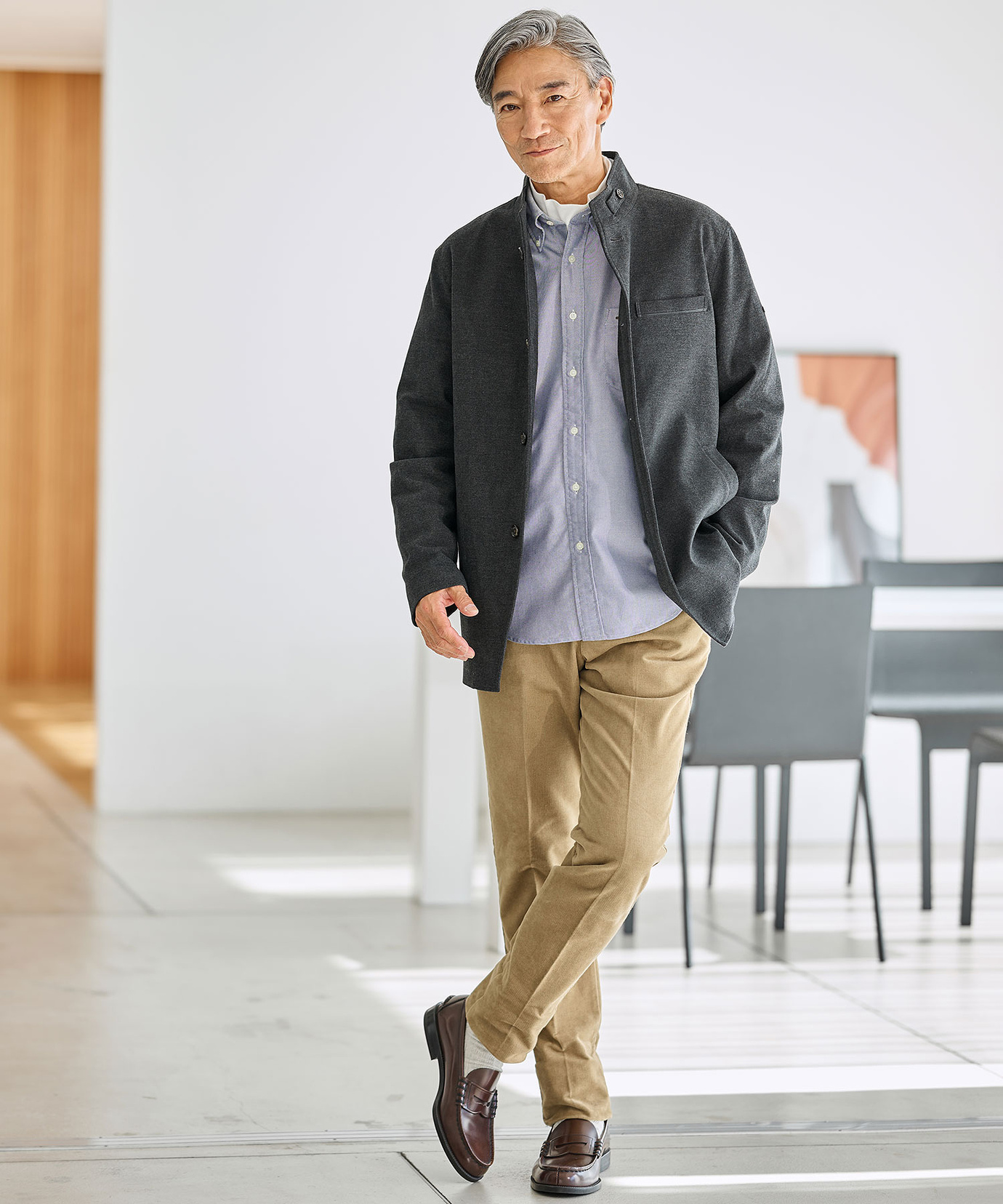 メンズ ジャージーメルトン スタンドカラー ジャケット通販 [1604