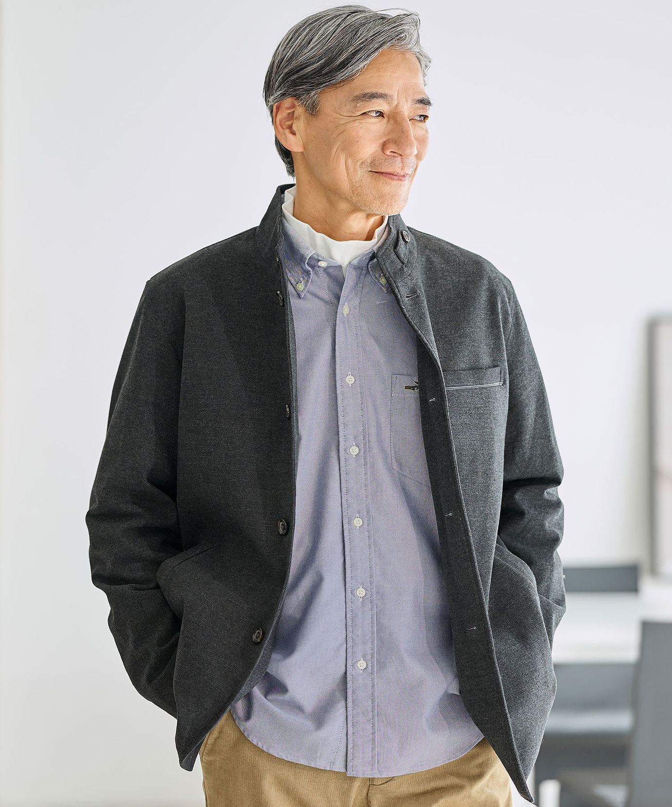 メンズ ジャージーメルトン スタンドカラー ジャケット通販 [1604