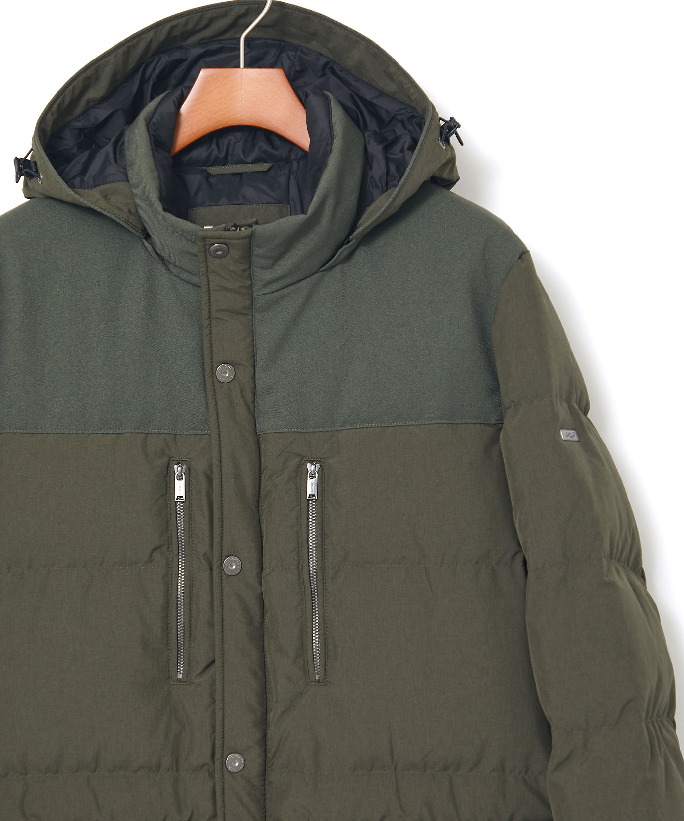 メンズ フード付き 切り替え ダウンコート通販 [1604-58403