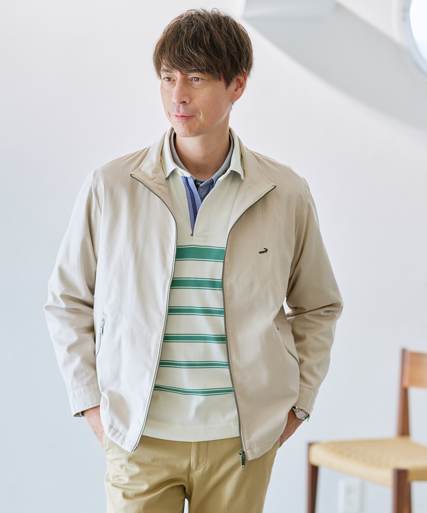 メンズ シャンブレーツイル ジップ ブルゾン【吸汗速乾】通販 [1604