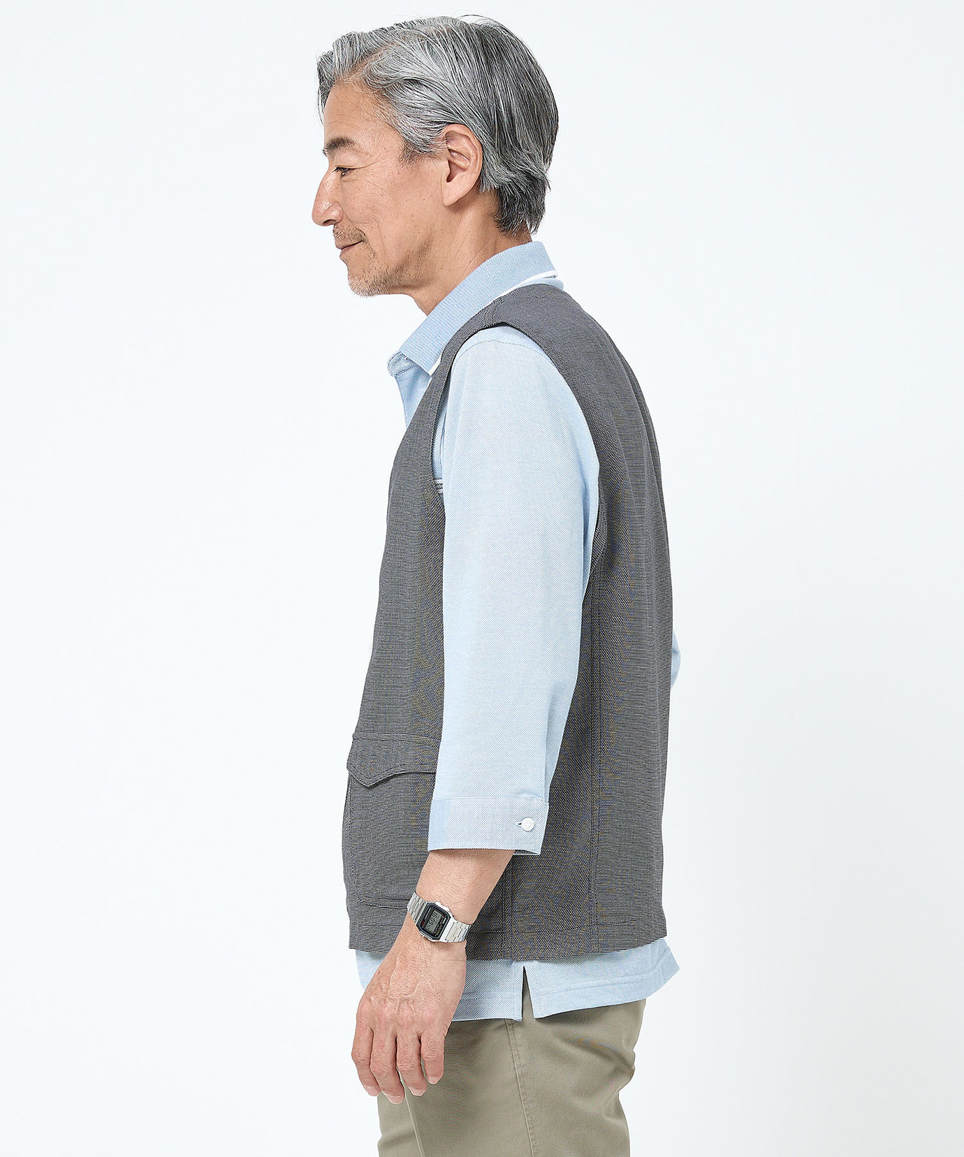 STONE  グレー メッシュベスト メンズ メッシュ リラクシング ベスト通販 [1604-63408