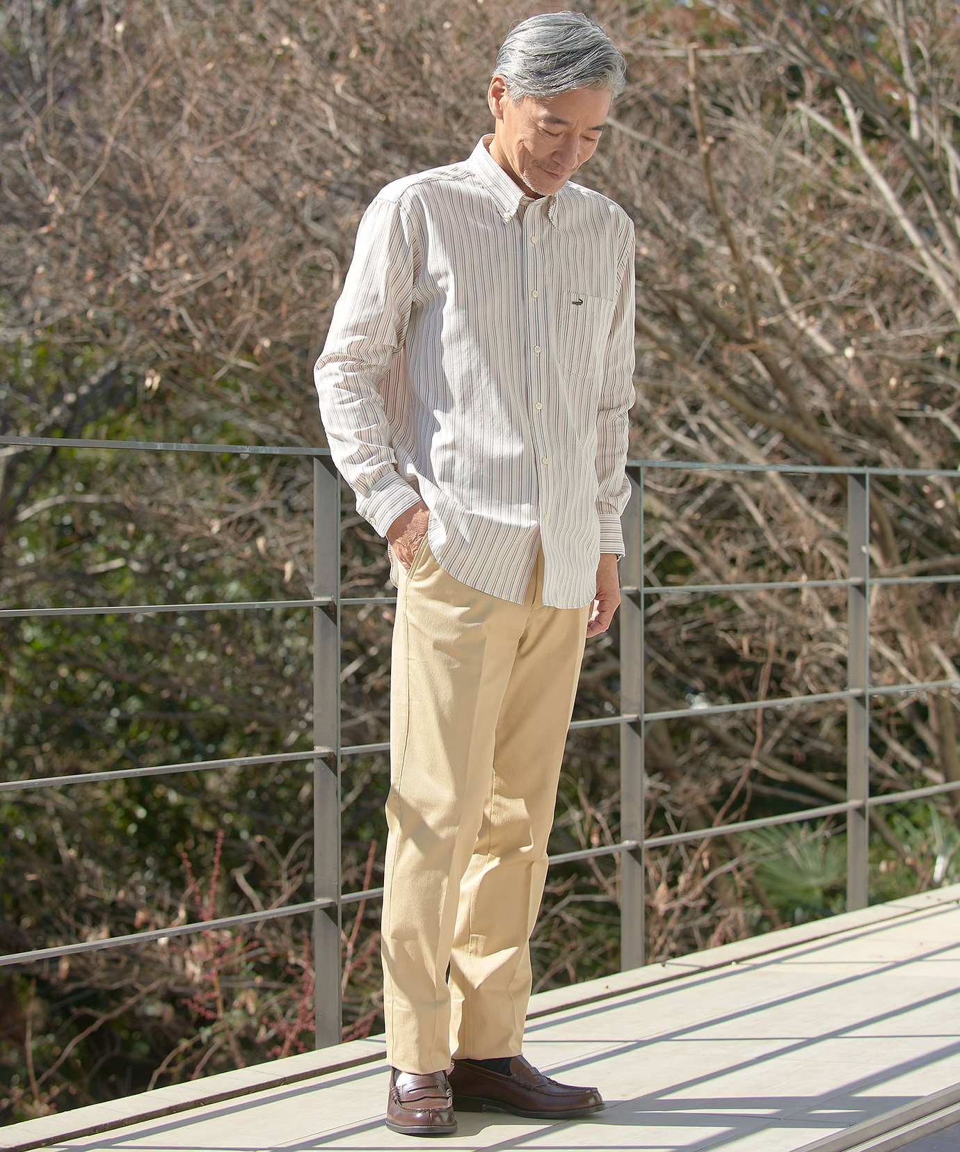 メンズ ピマコットン ストレッチ パンツ【吸汗速乾】通販 [1605-51500