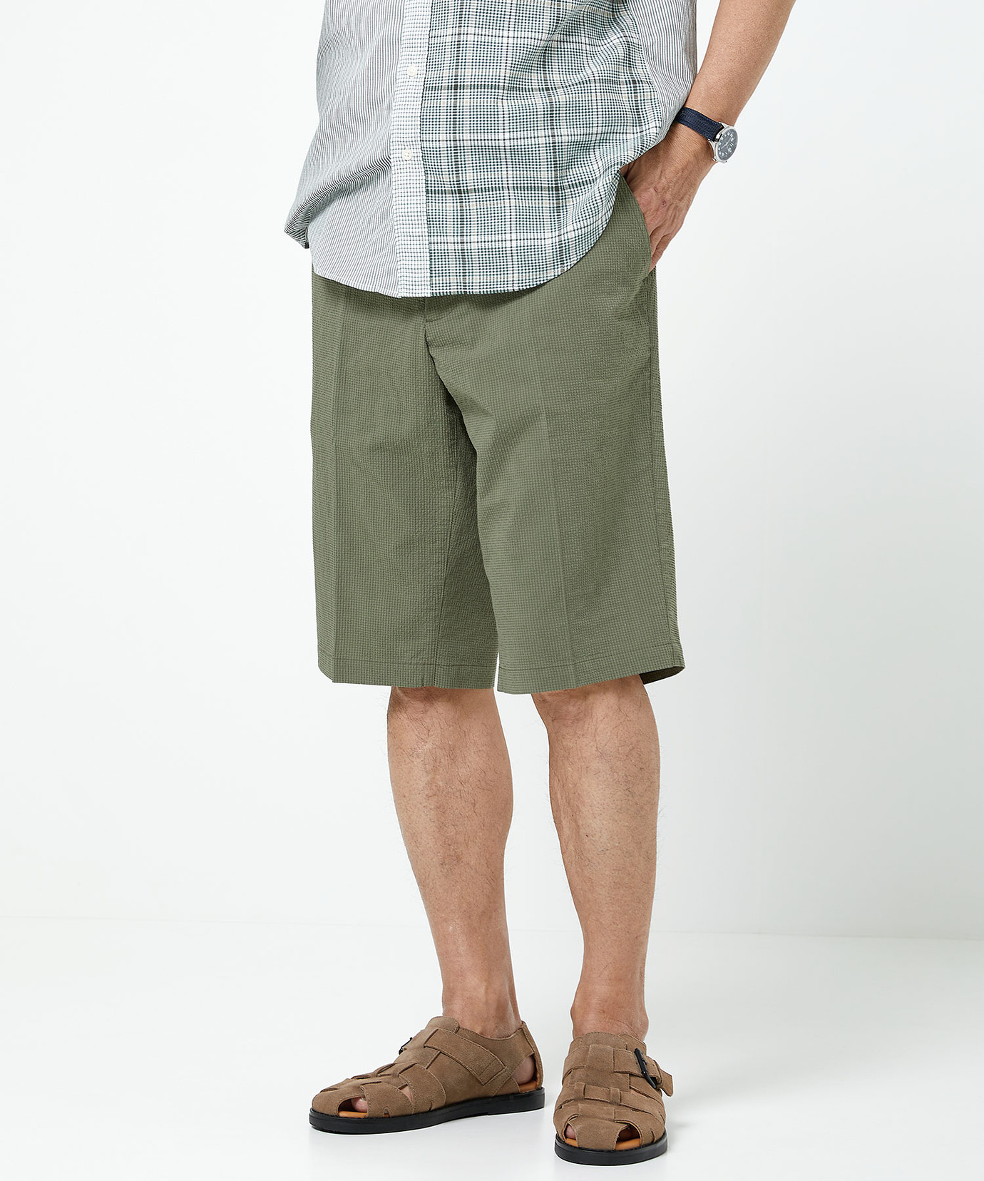 メンズ サッカー 小柄チェック柄 ショート パンツ通販 [1605-53507