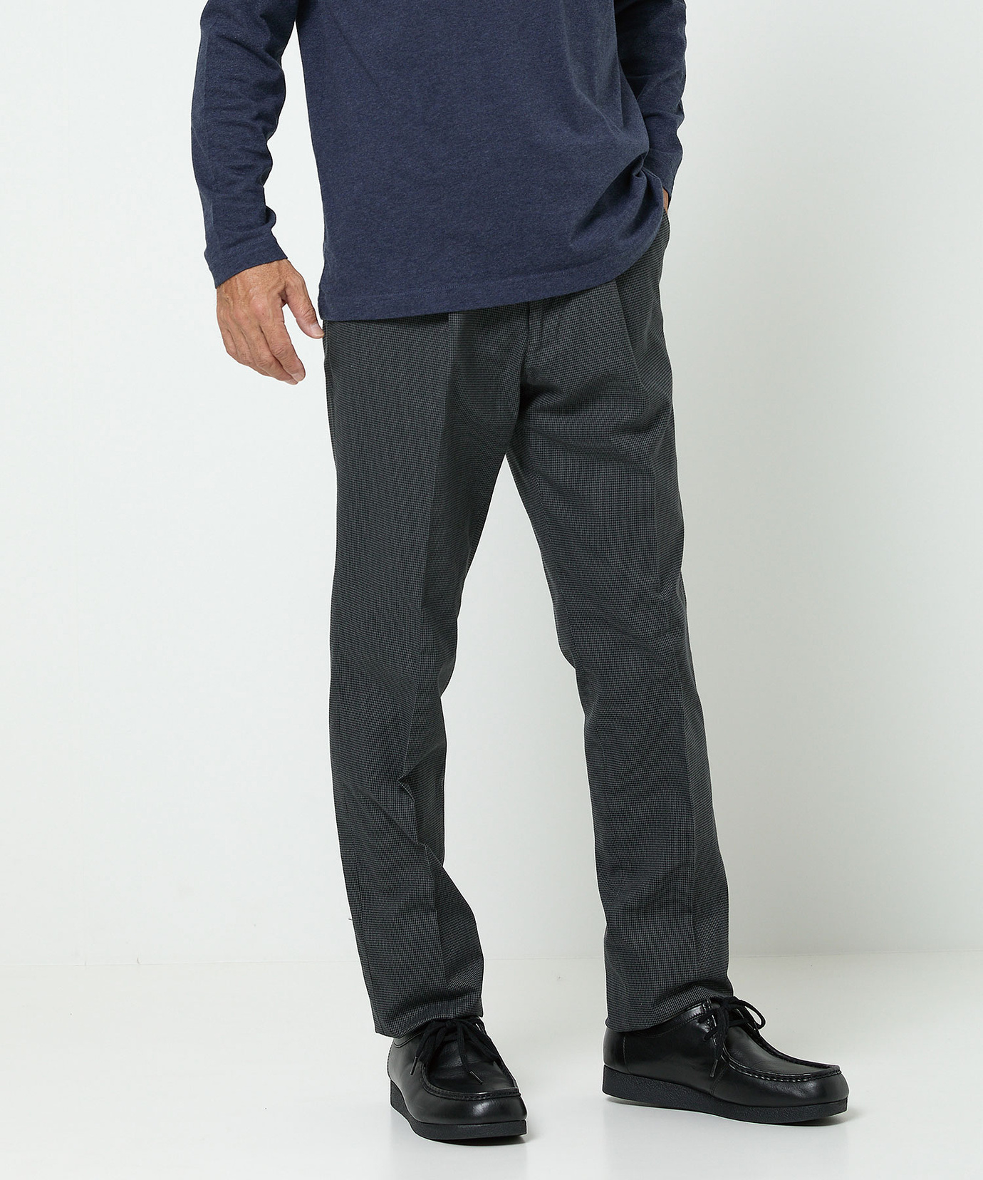 メンズ 千鳥柄 微起毛 タックパンツ通販 [1605-55504] - クロコダイル