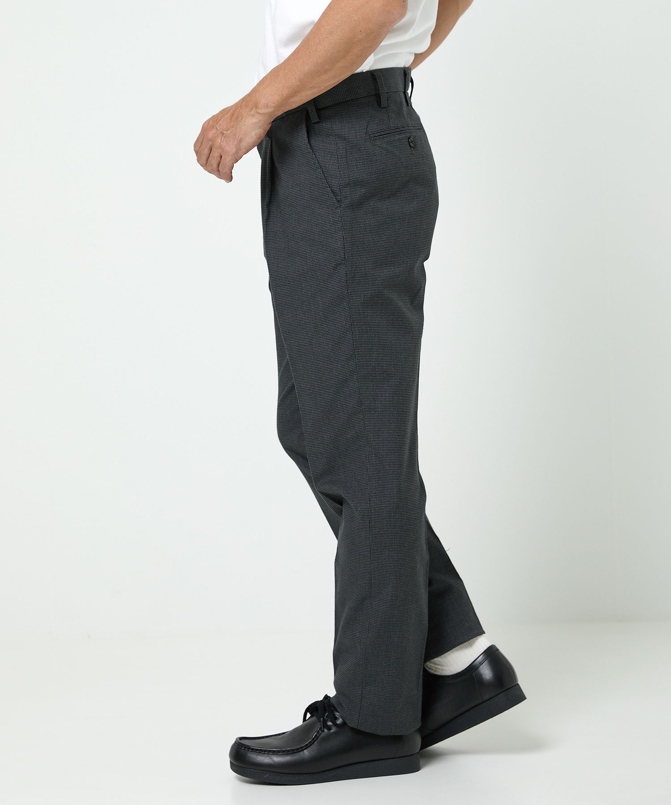 メンズ 千鳥柄 微起毛 タックパンツ通販 [1605-55504] - クロコダイル